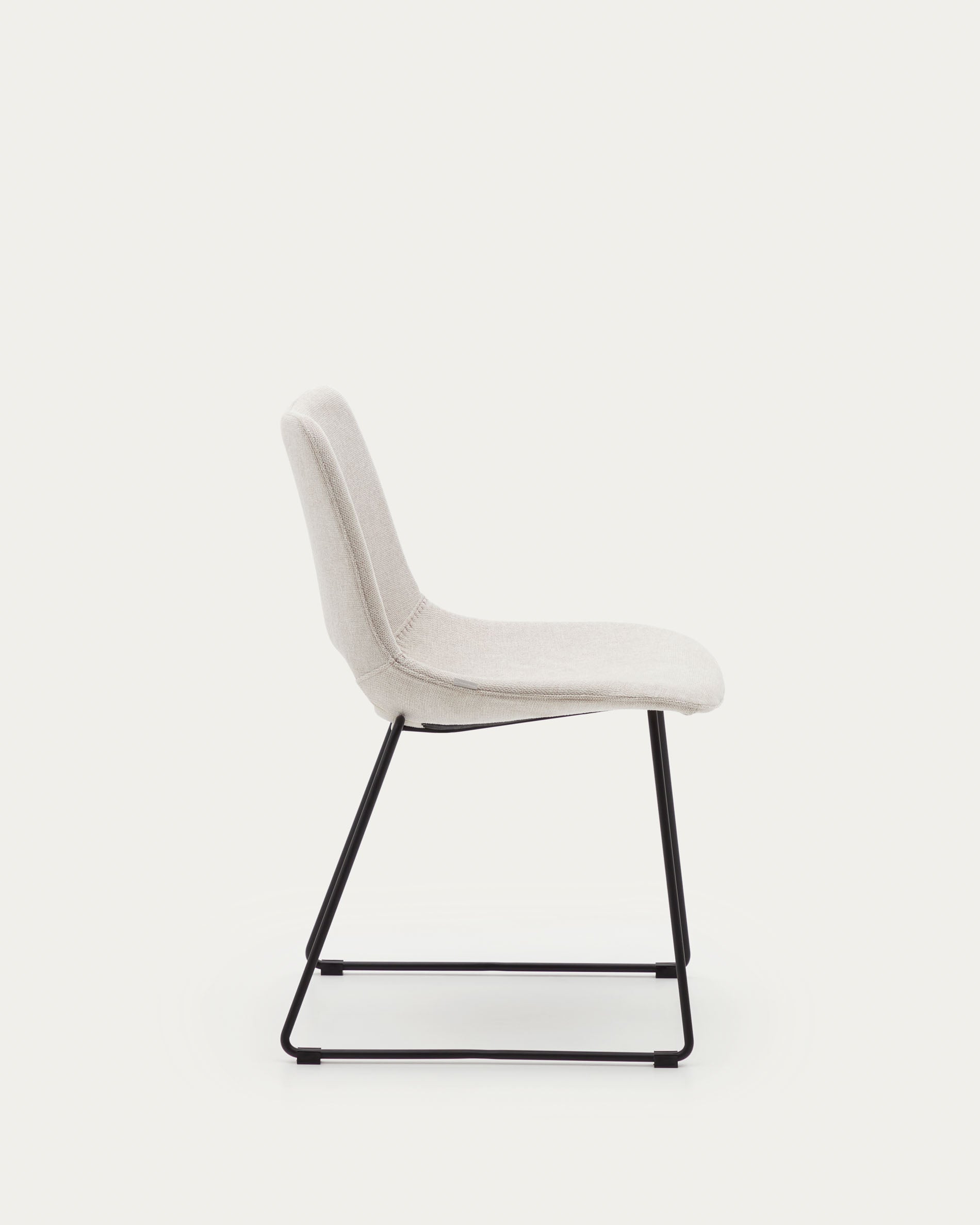 Zahara chair in beige with steel legs in a black finish - Product View