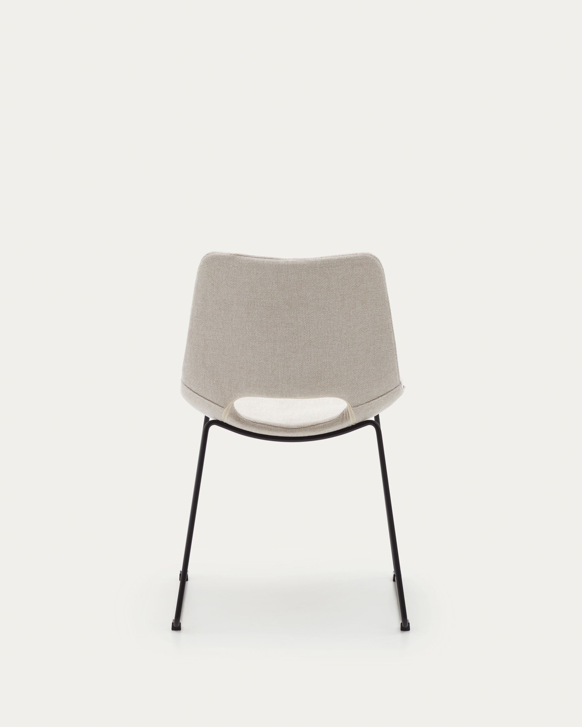Zahara chair in beige with steel legs in a black finish - Product View