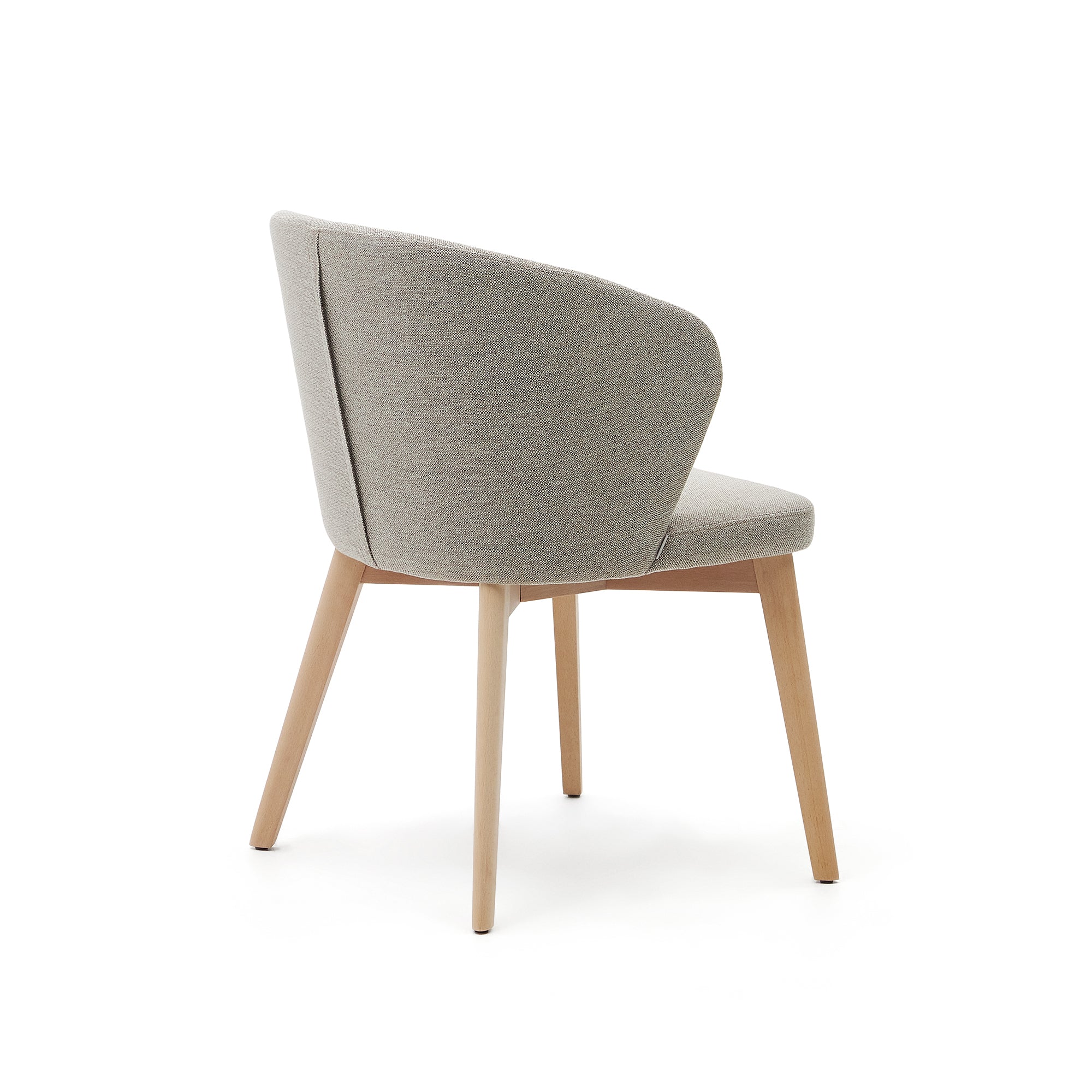 Darice chair in brown chenille and 100% FSC certified solid beech wood with a natural finish