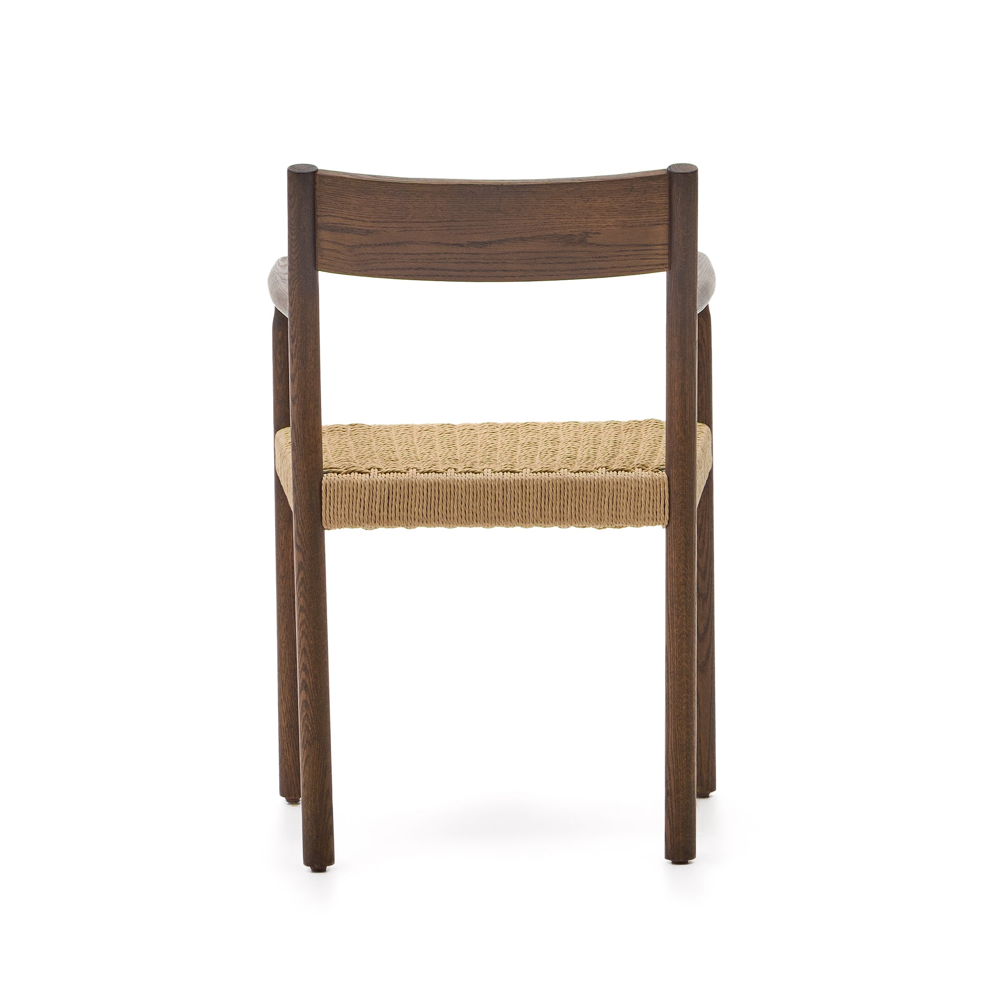 Yalia chair in solid oak with walnut finish and rope seat FSC 100% - Product Image