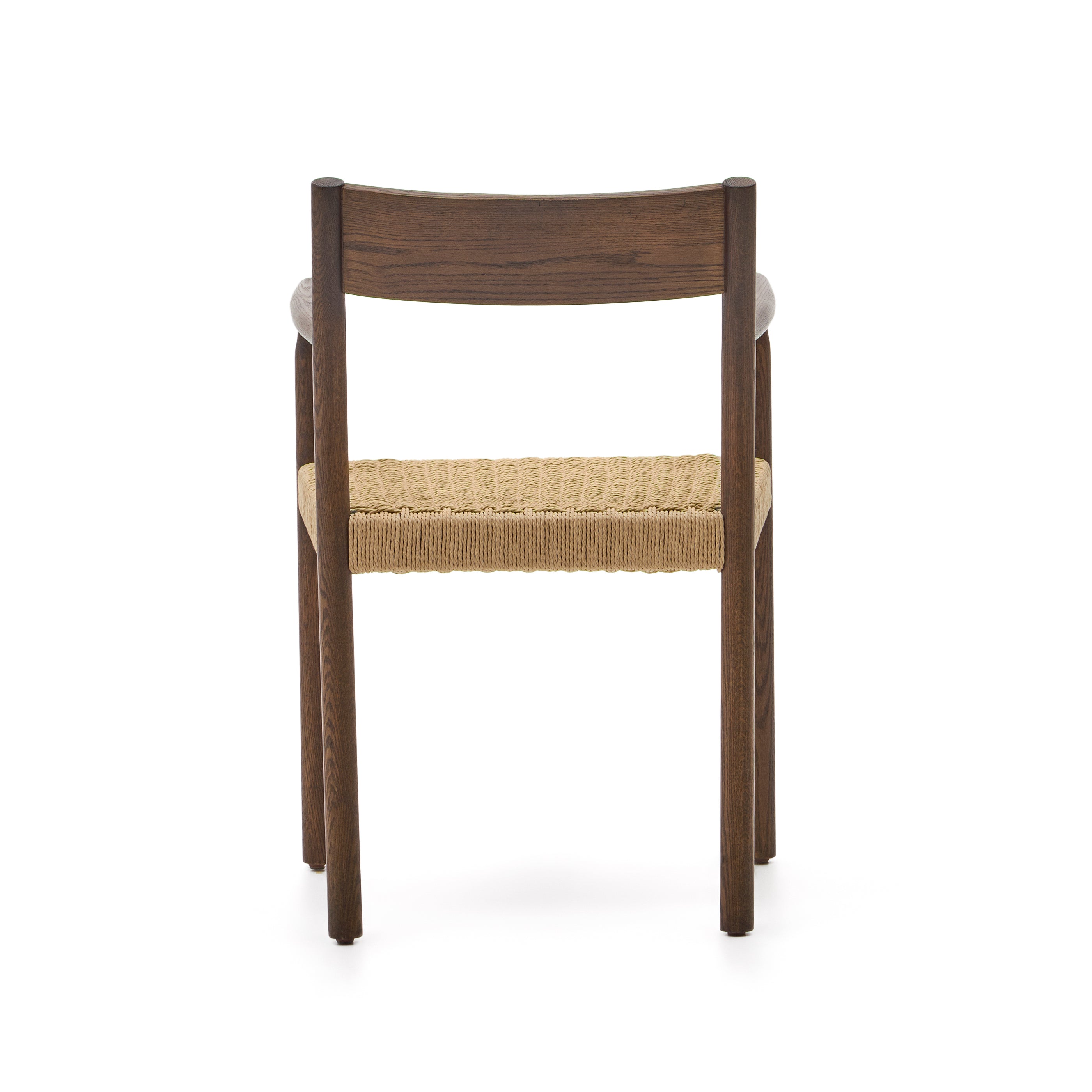 Yalia chair in solid oak with walnut finish and rope seat FSC 100% - Product Image