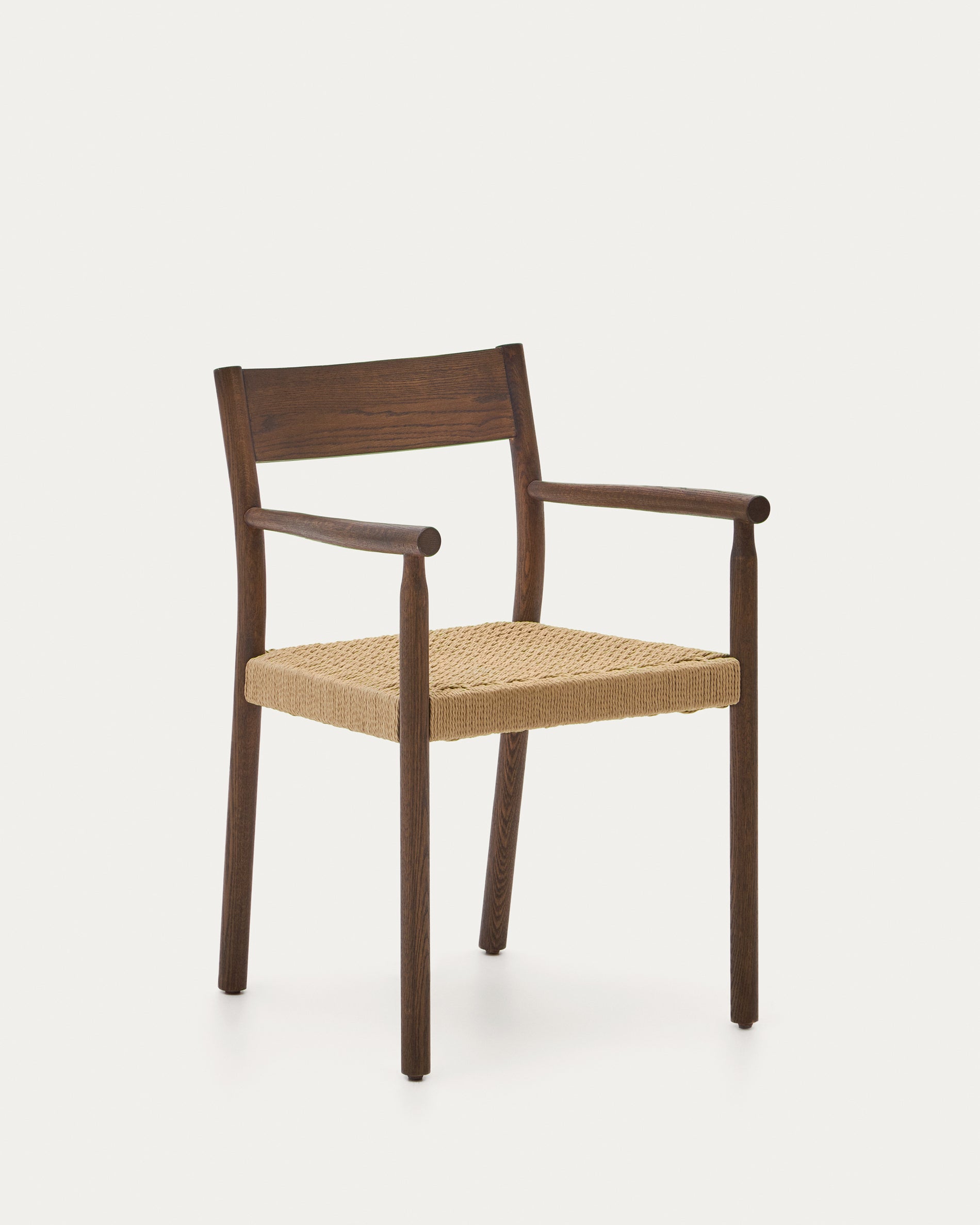 Yalia chair in solid oak with walnut finish and rope seat FSC 100% - Product View