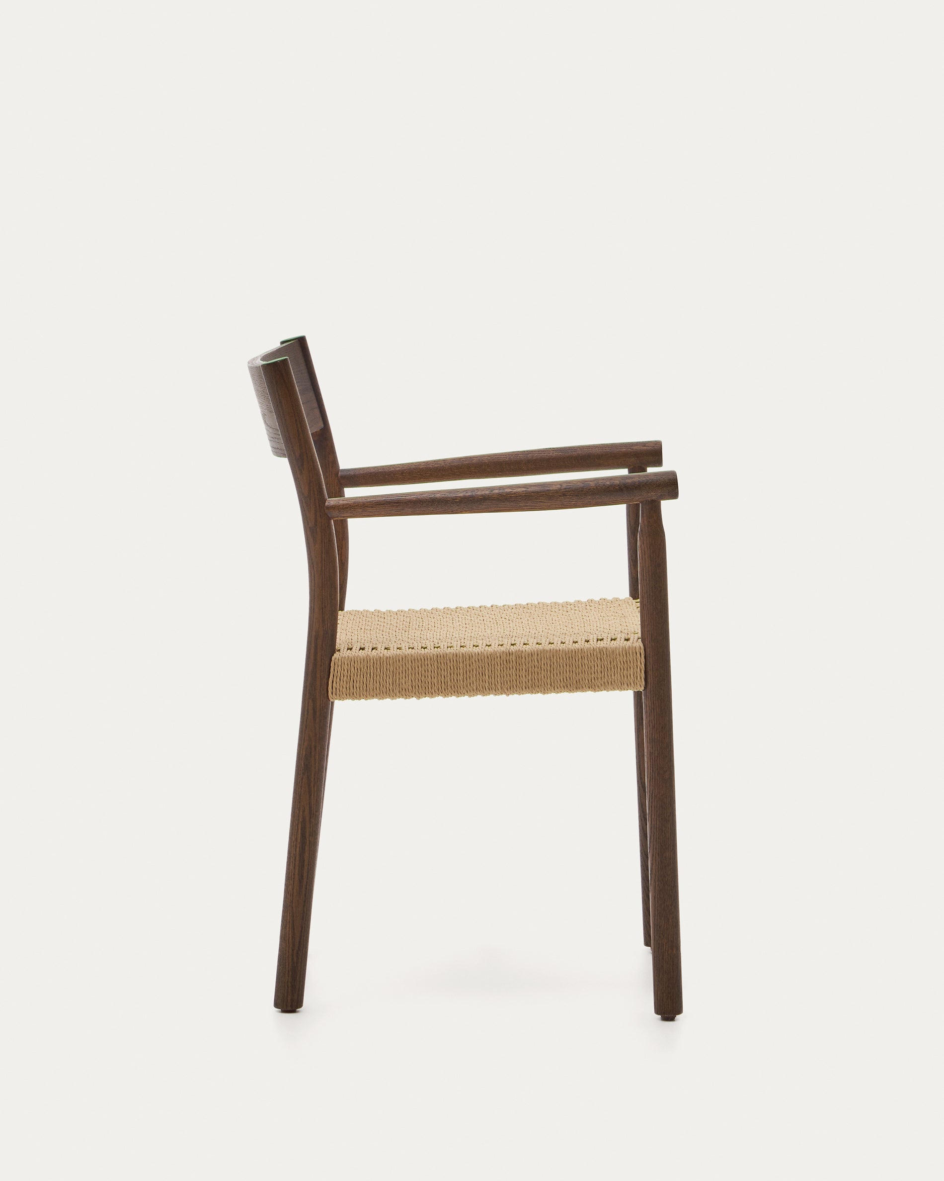 Yalia chair in solid oak with walnut finish and rope seat FSC 100% - Product View