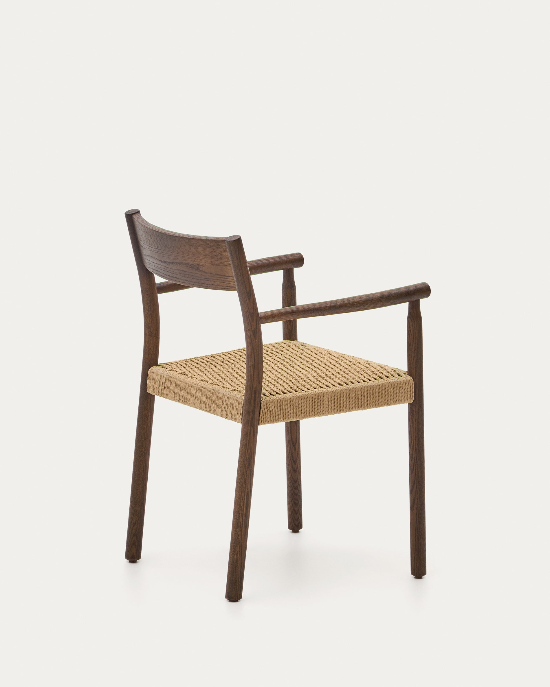 Yalia chair in solid oak with walnut finish and rope seat FSC 100% - Product View
