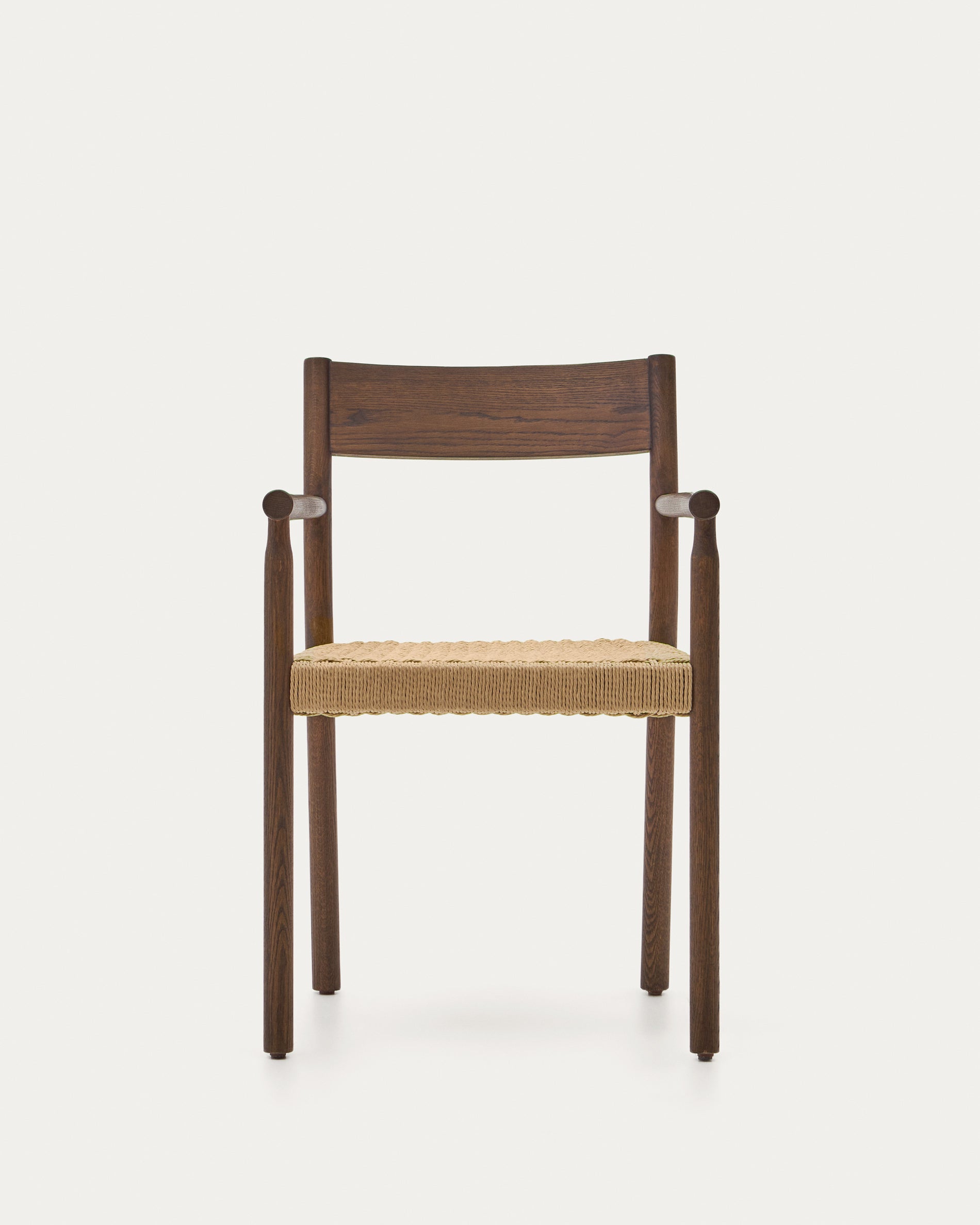 Yalia chair in solid oak with walnut finish and rope seat FSC 100% - Product View