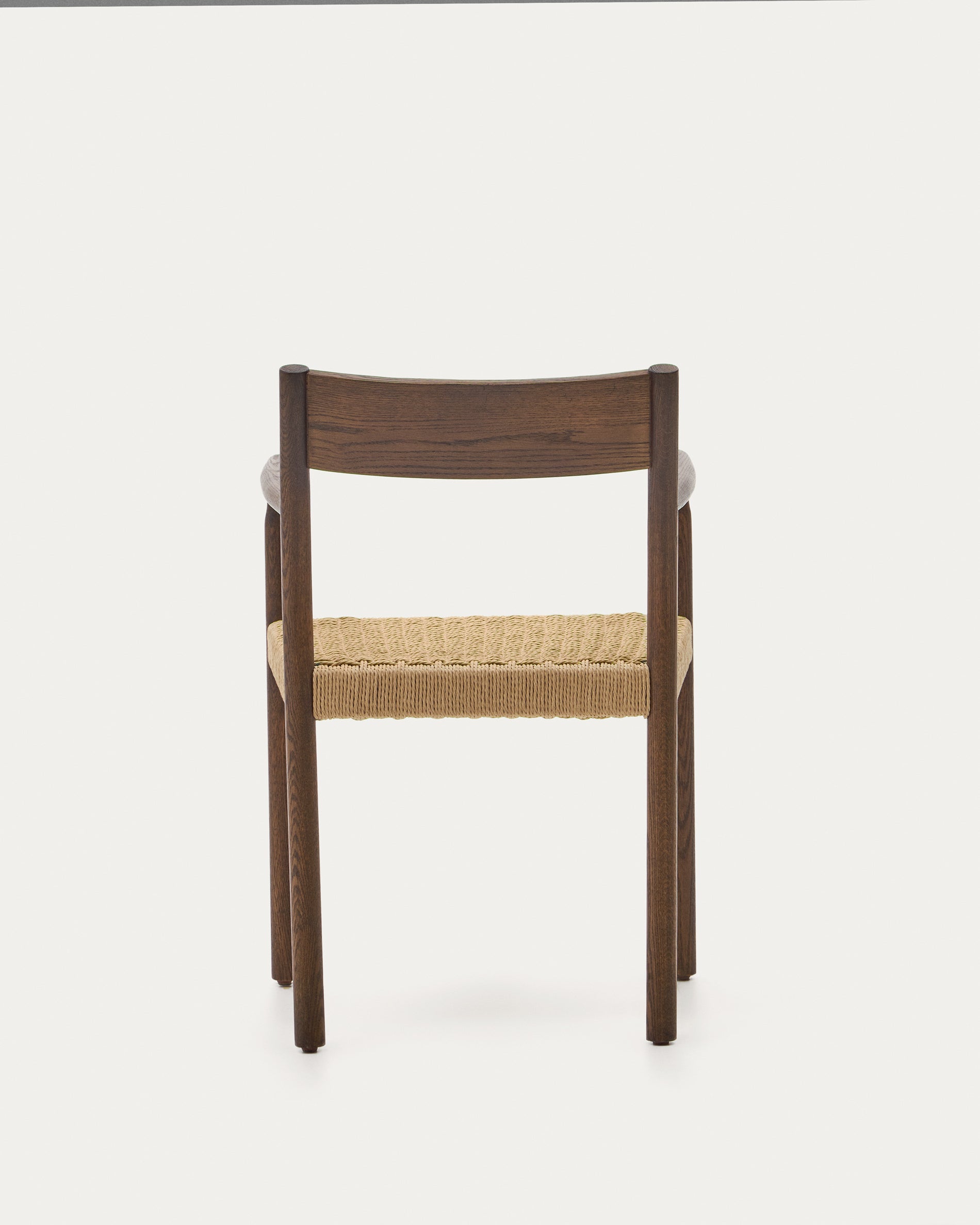 Yalia chair in solid oak with walnut finish and rope seat FSC 100% - Product View