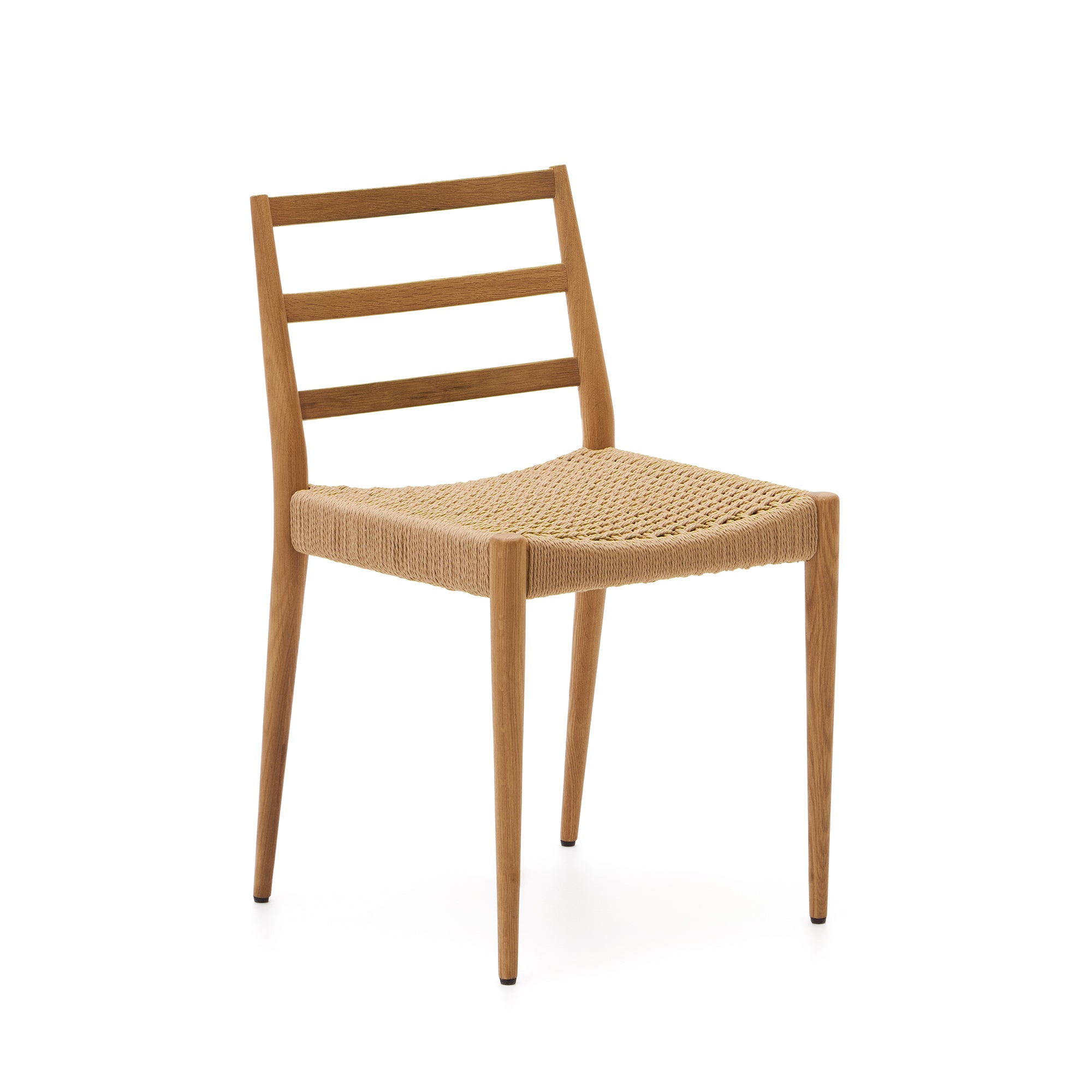 Analy chair in solid oak FSC 100% with natural finish and rope seat - Product Image