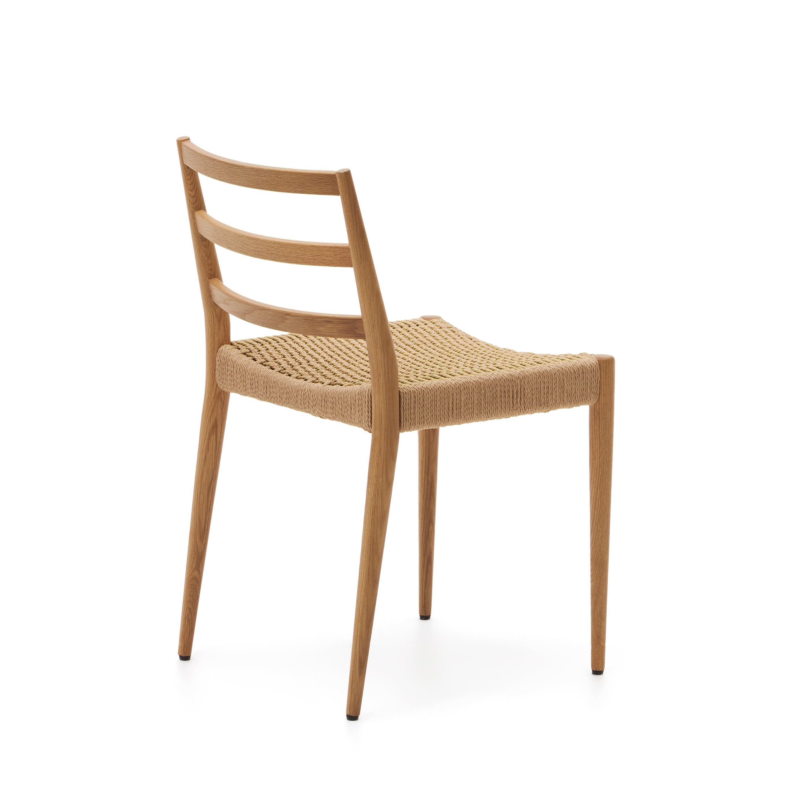 Analy chair in solid oak FSC 100% with natural finish and rope seat - Product Image