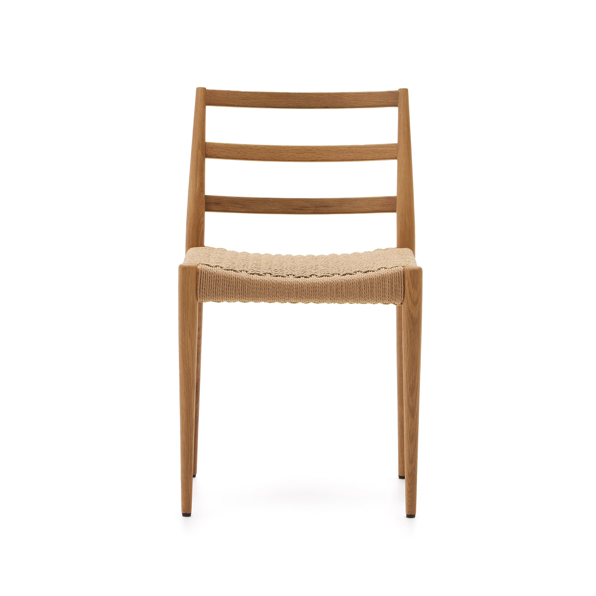 Analy chair in solid oak FSC 100% with natural finish and rope seat - Product Image