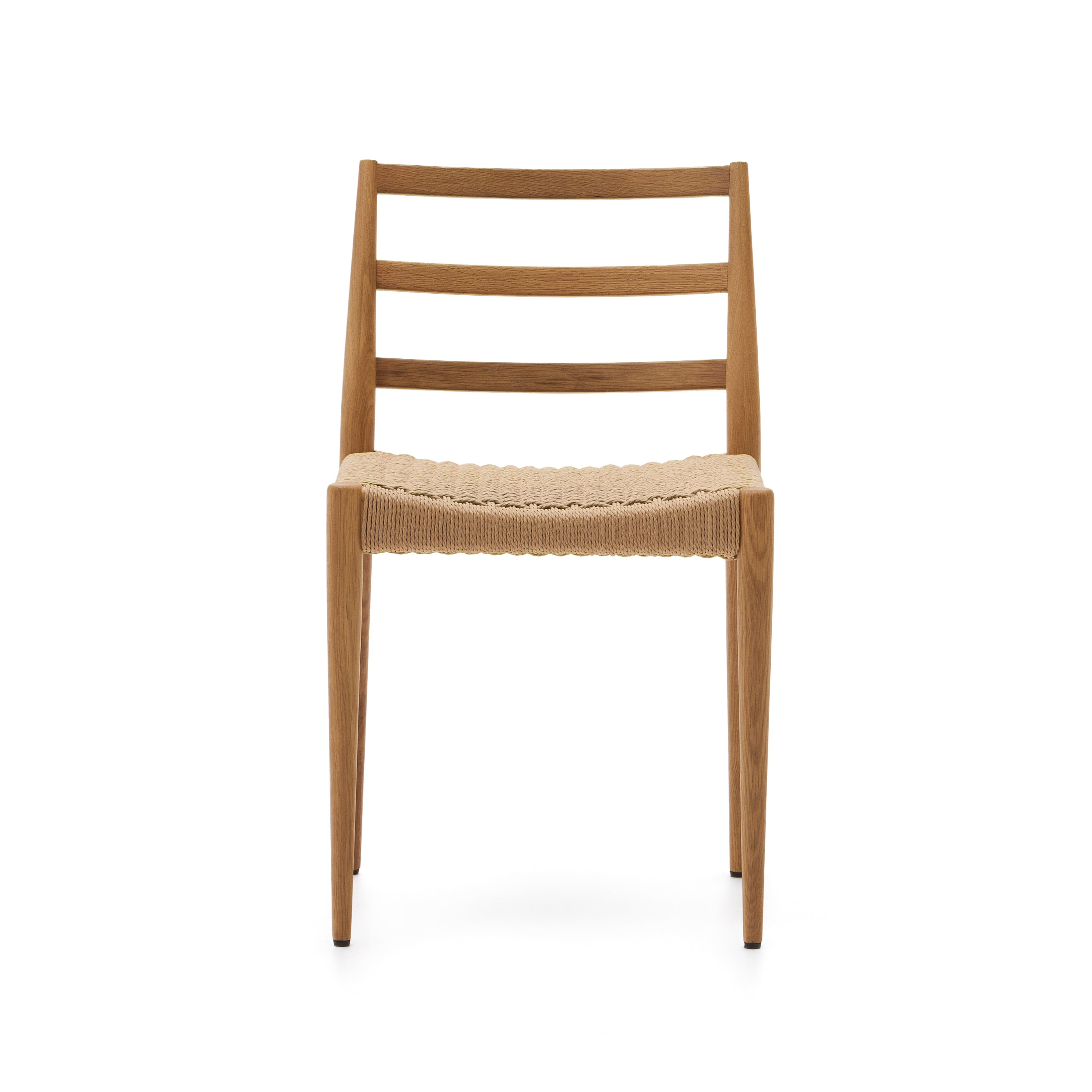 Analy chair in solid oak FSC 100% with natural finish and rope seat - Product Image