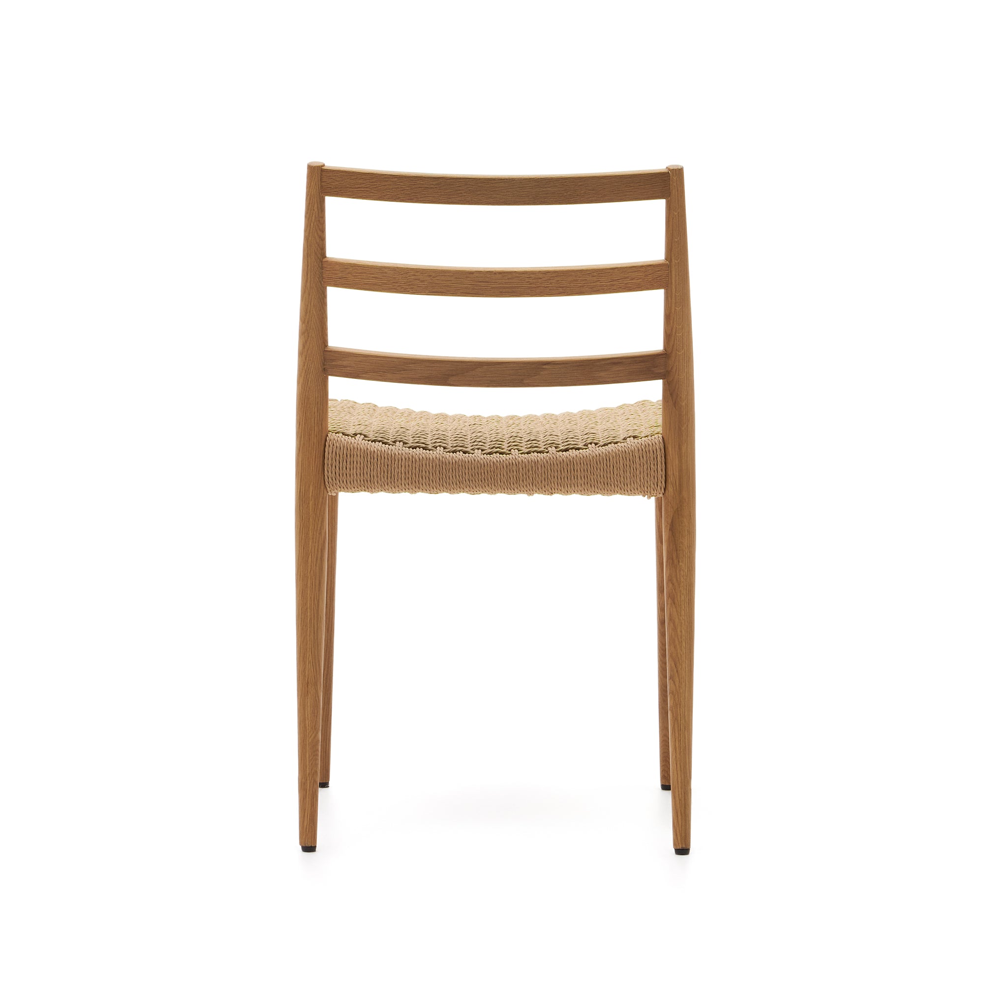 Analy chair in solid oak FSC 100% with natural finish and rope seat - Product Image