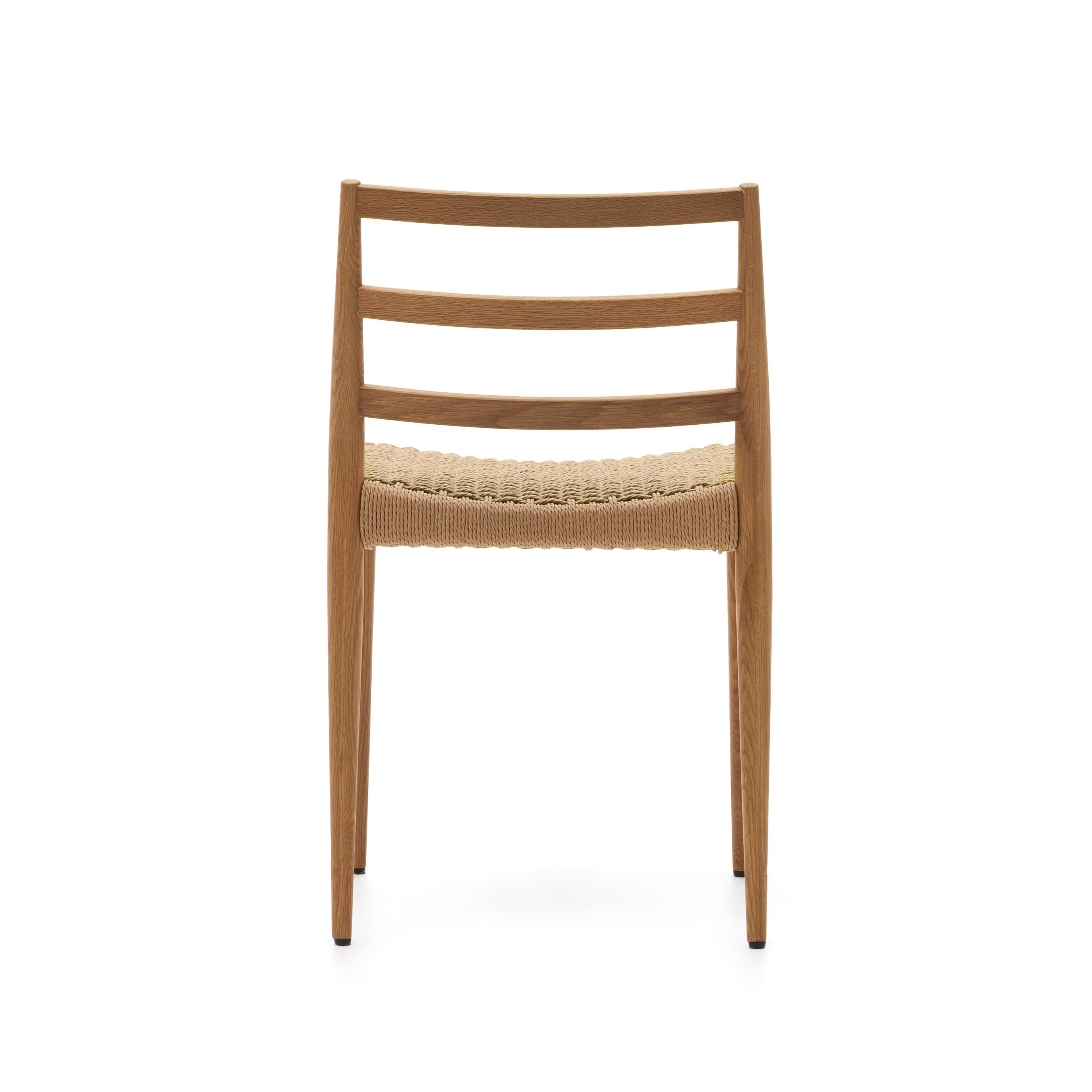 Analy chair in solid oak FSC 100% with natural finish and rope seat - Product Image