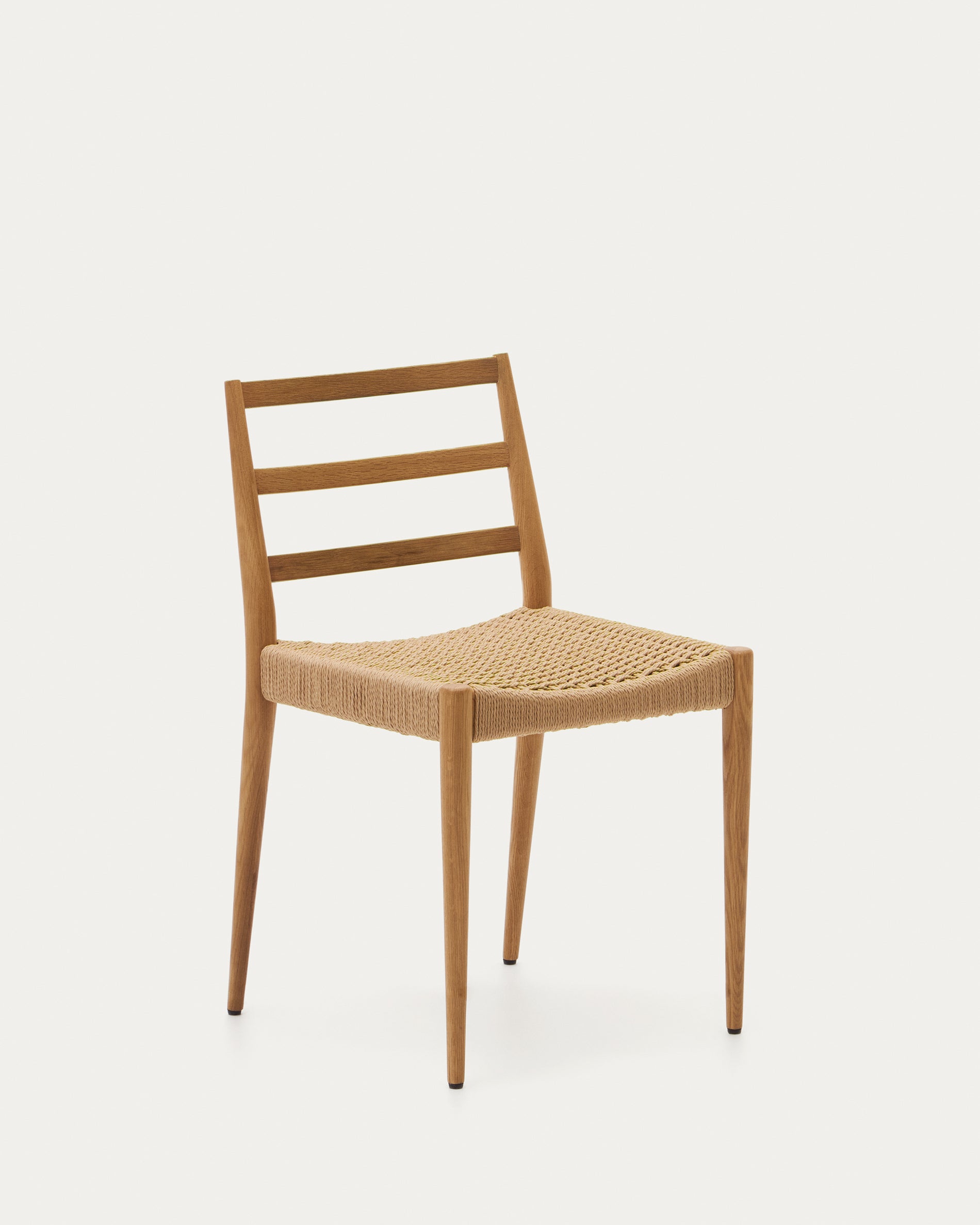 Analy chair in solid oak FSC 100% with natural finish and rope seat - Product View