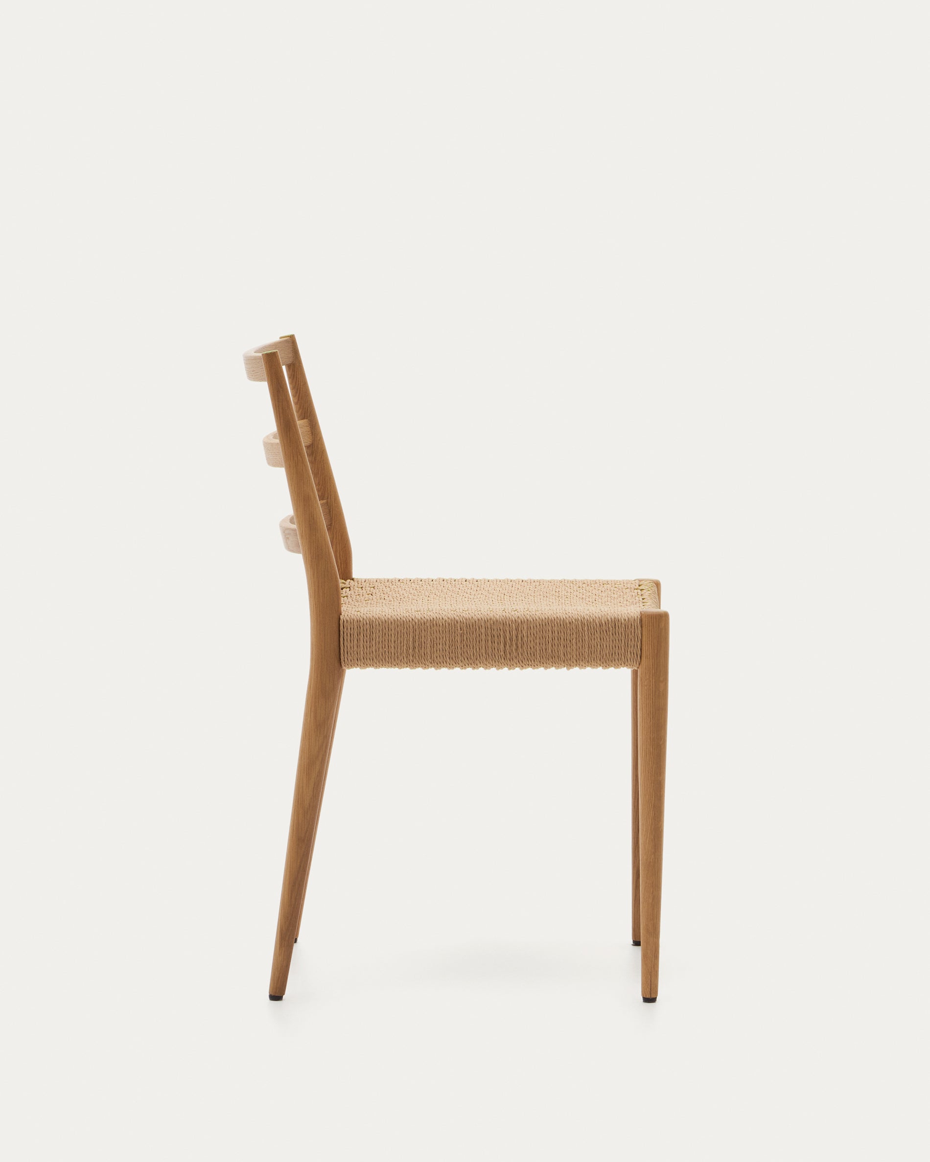 Analy chair in solid oak FSC 100% with natural finish and rope seat - Product View