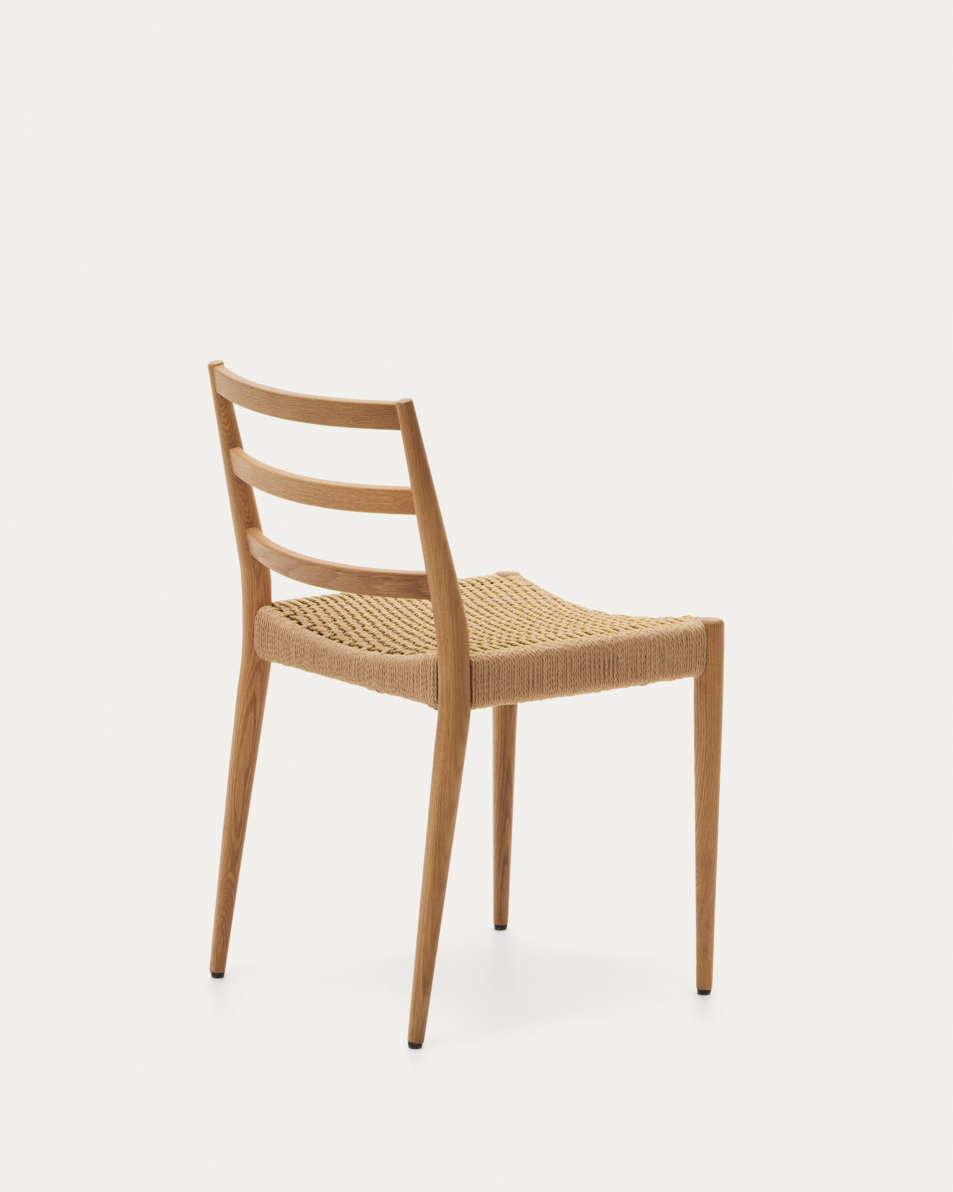 Analy chair in solid oak FSC 100% with natural finish and rope seat - Product View