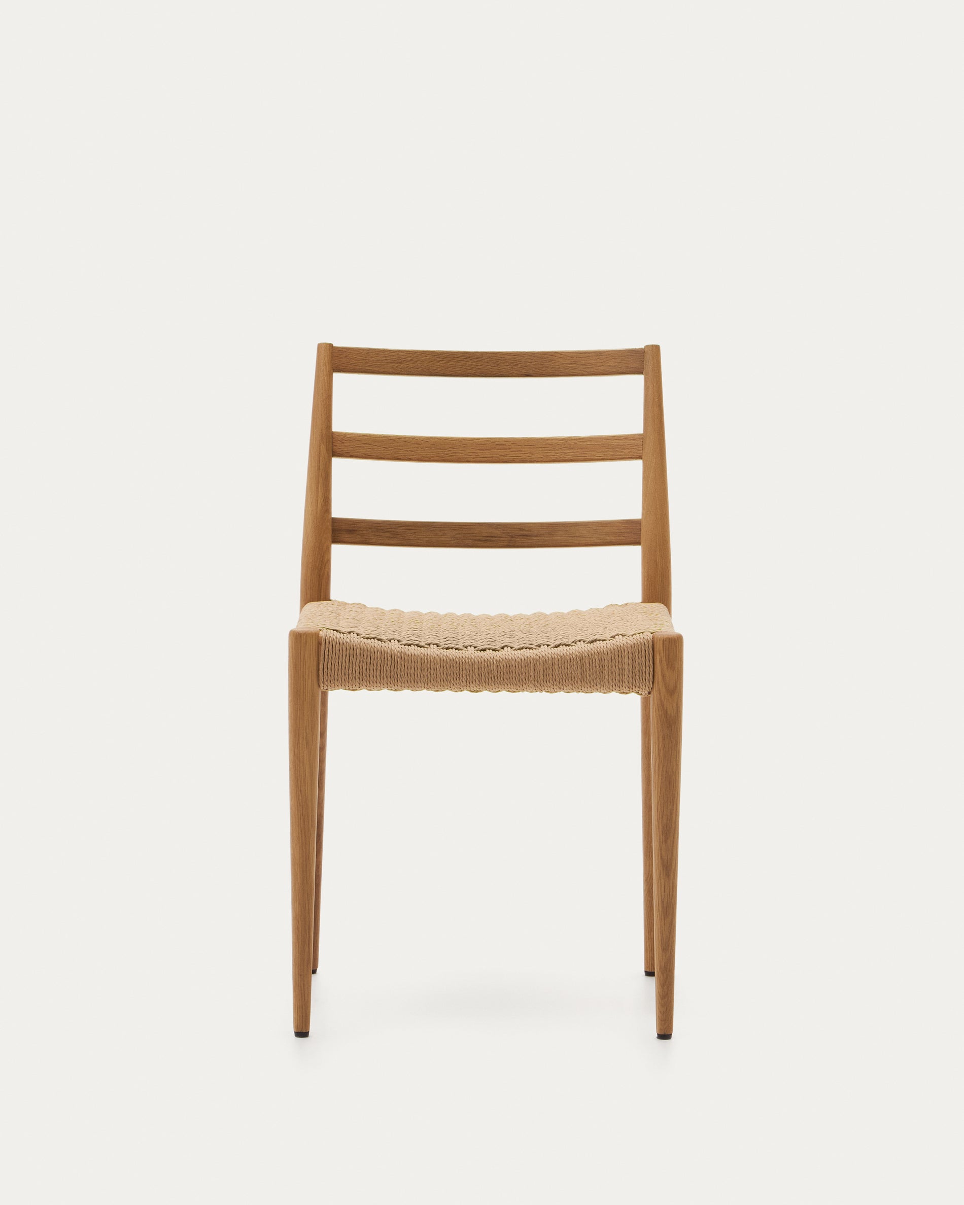 Analy chair in solid oak FSC 100% with natural finish and rope seat - Product View