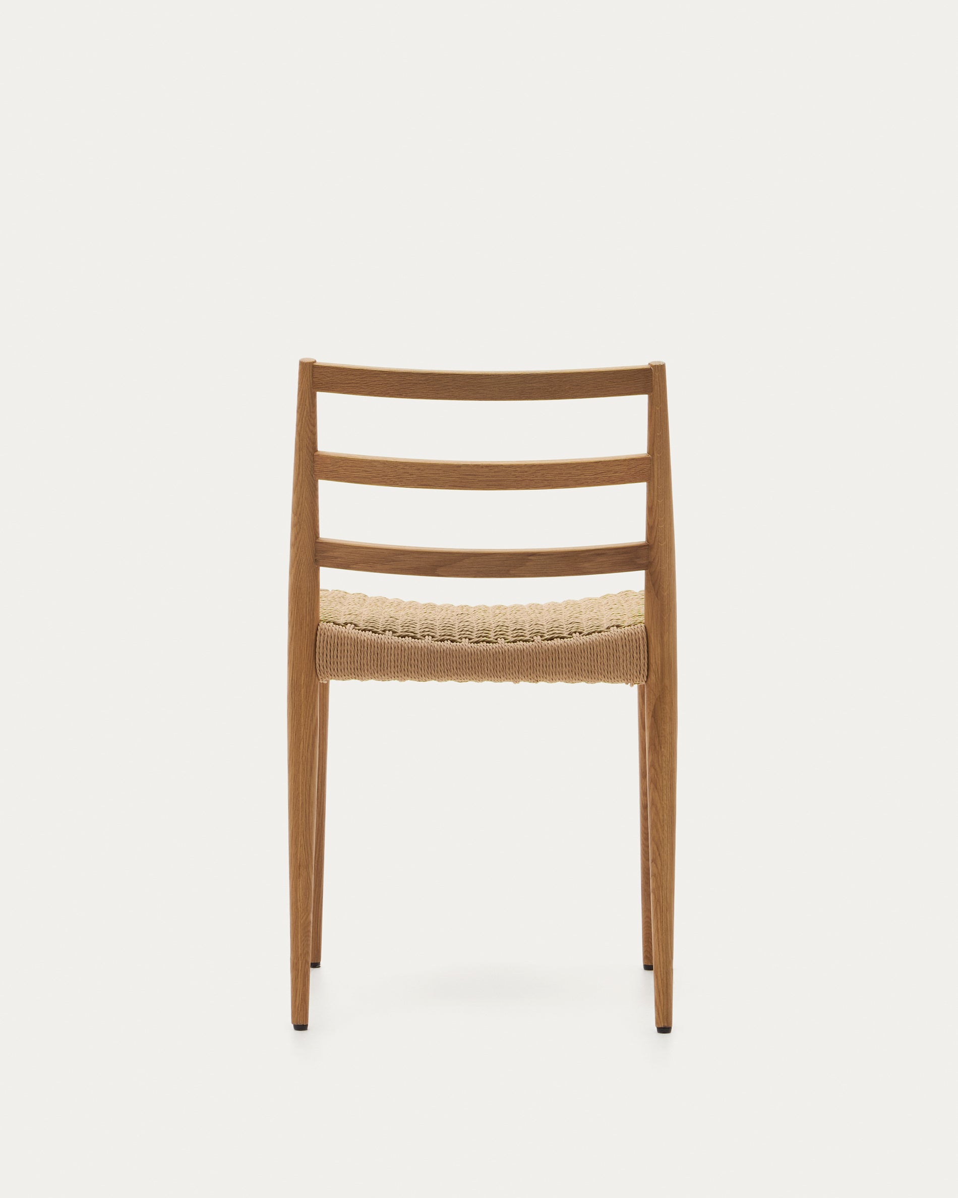 Analy chair in solid oak FSC 100% with natural finish and rope seat - Product View