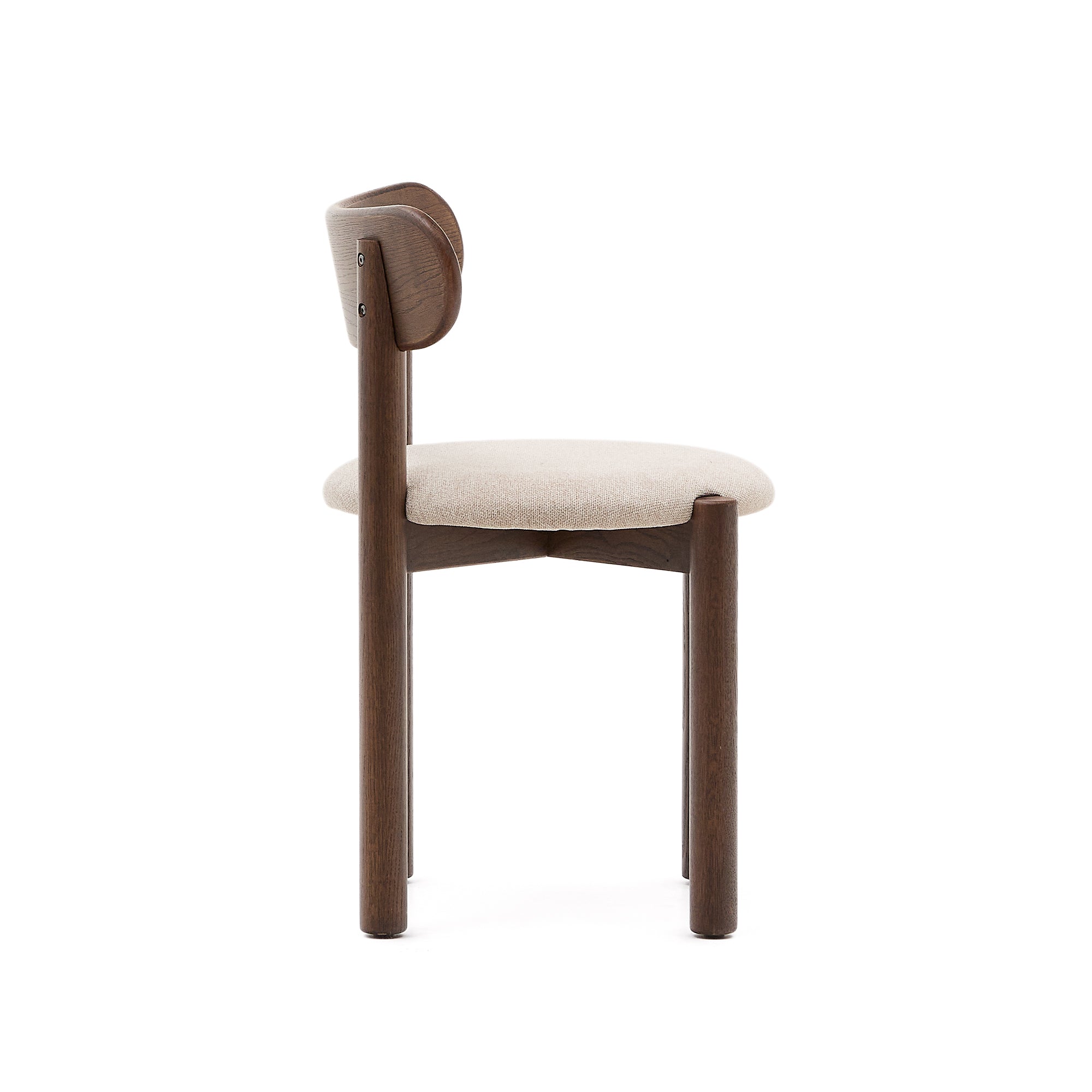 Nebai chair in black chenille, solid oak structure and black Finish FSC MIX Credit