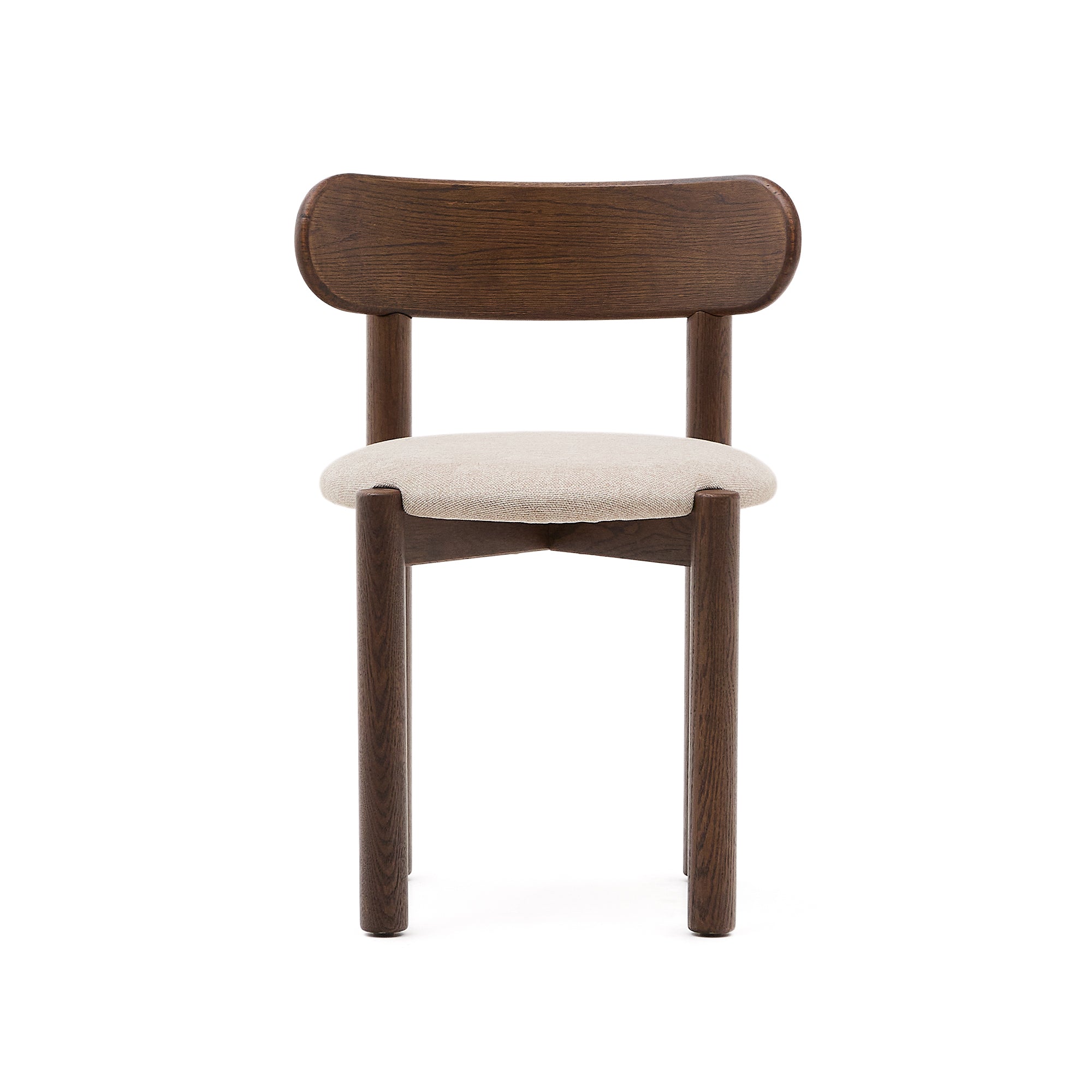 Nebai chair in black chenille, solid oak structure and black Finish FSC MIX Credit