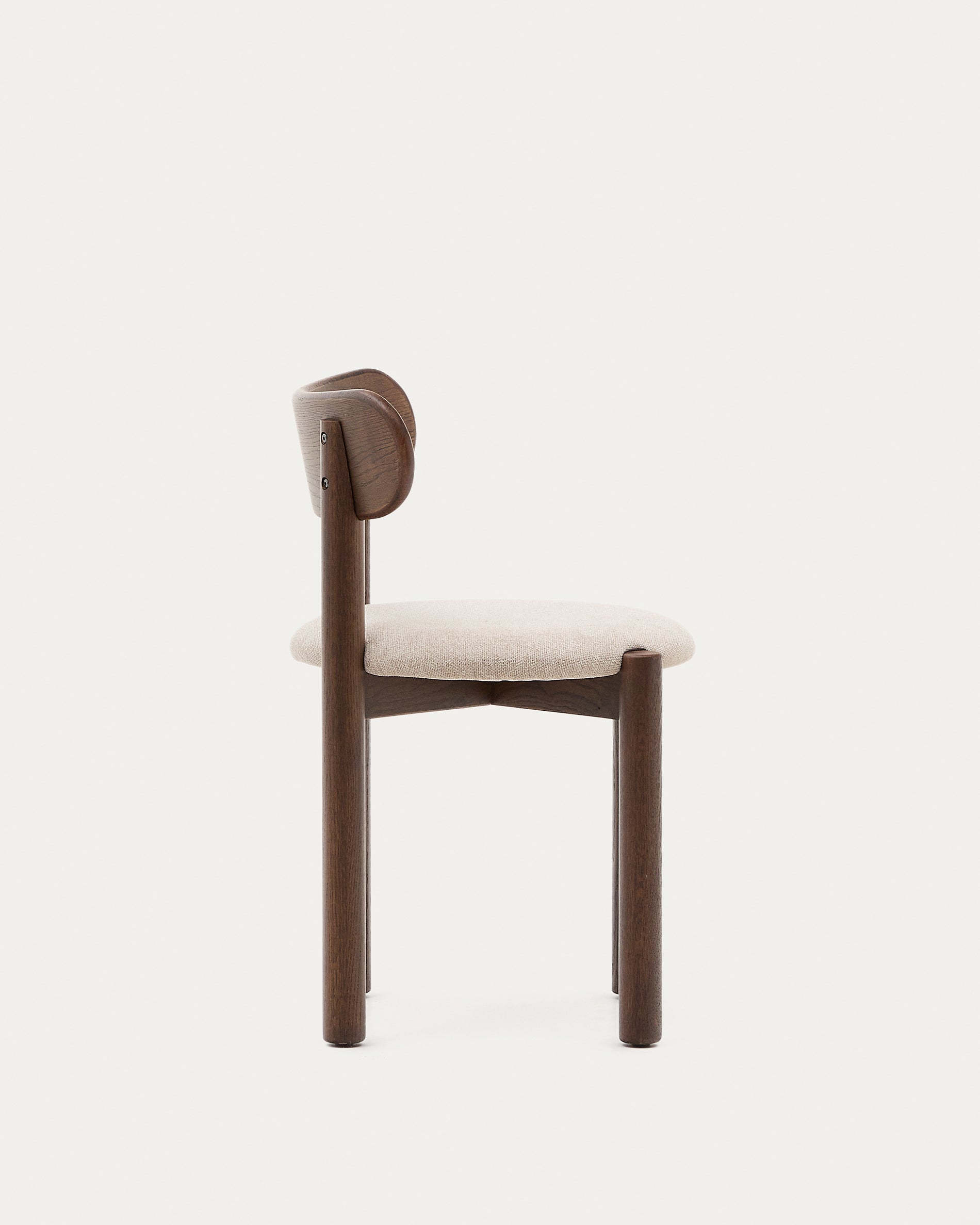 Nebai chair in black chenille, solid oak structure and black Finish FSC MIX Credit