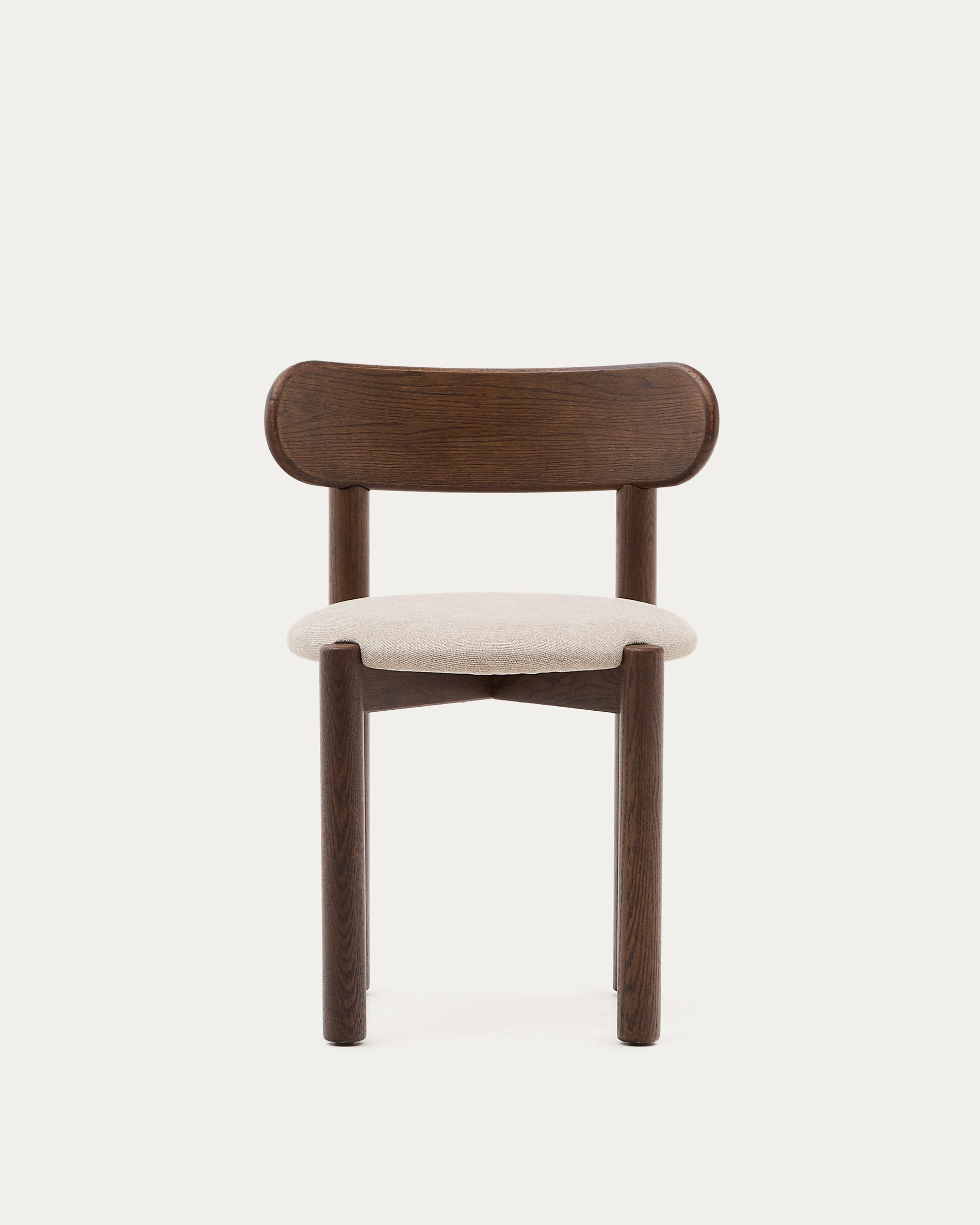 Nebai chair in black chenille, solid oak structure and black Finish FSC MIX Credit