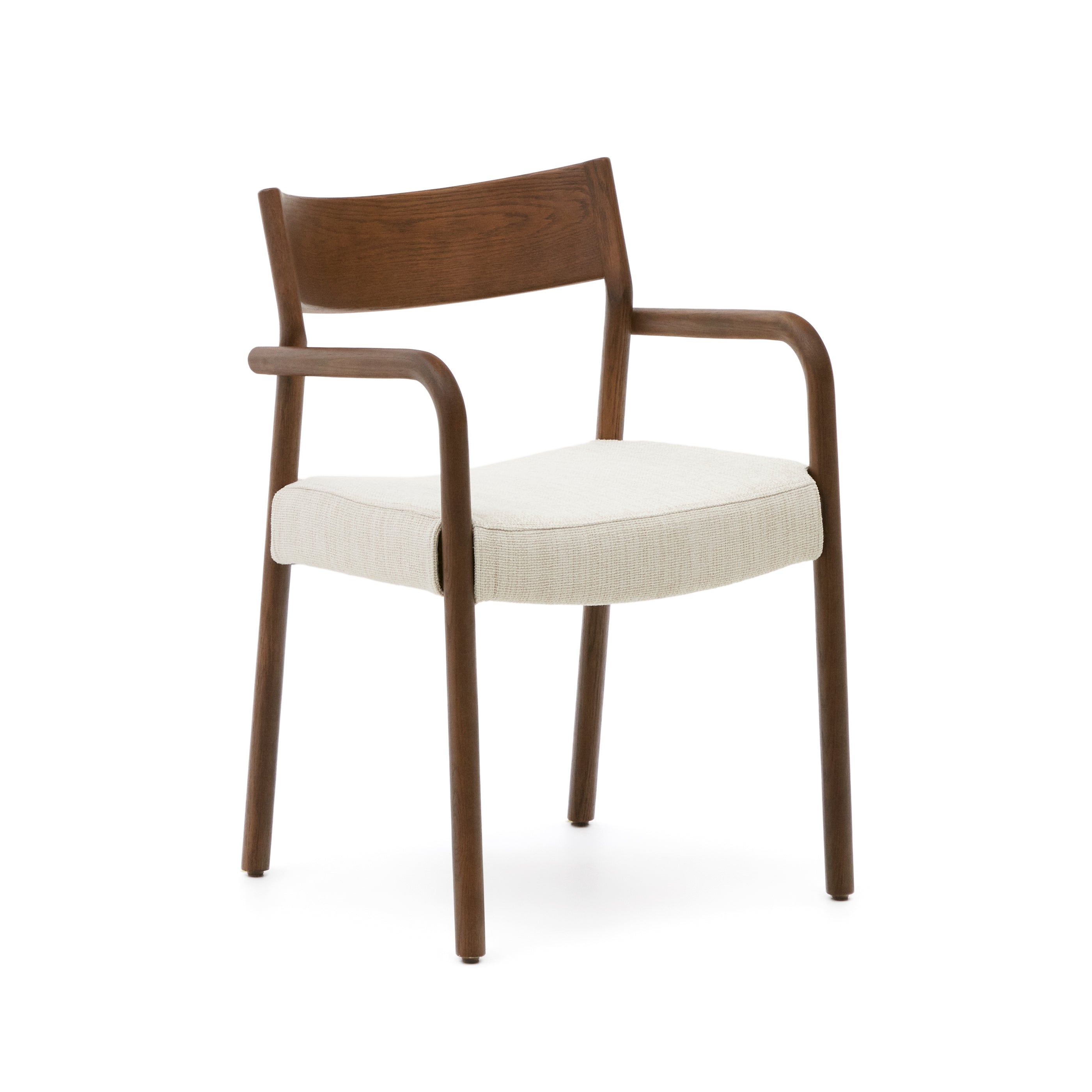 Falconera chair with a removable cover in solid oak wood with walnut finish FSC Mix Credit - Product Image