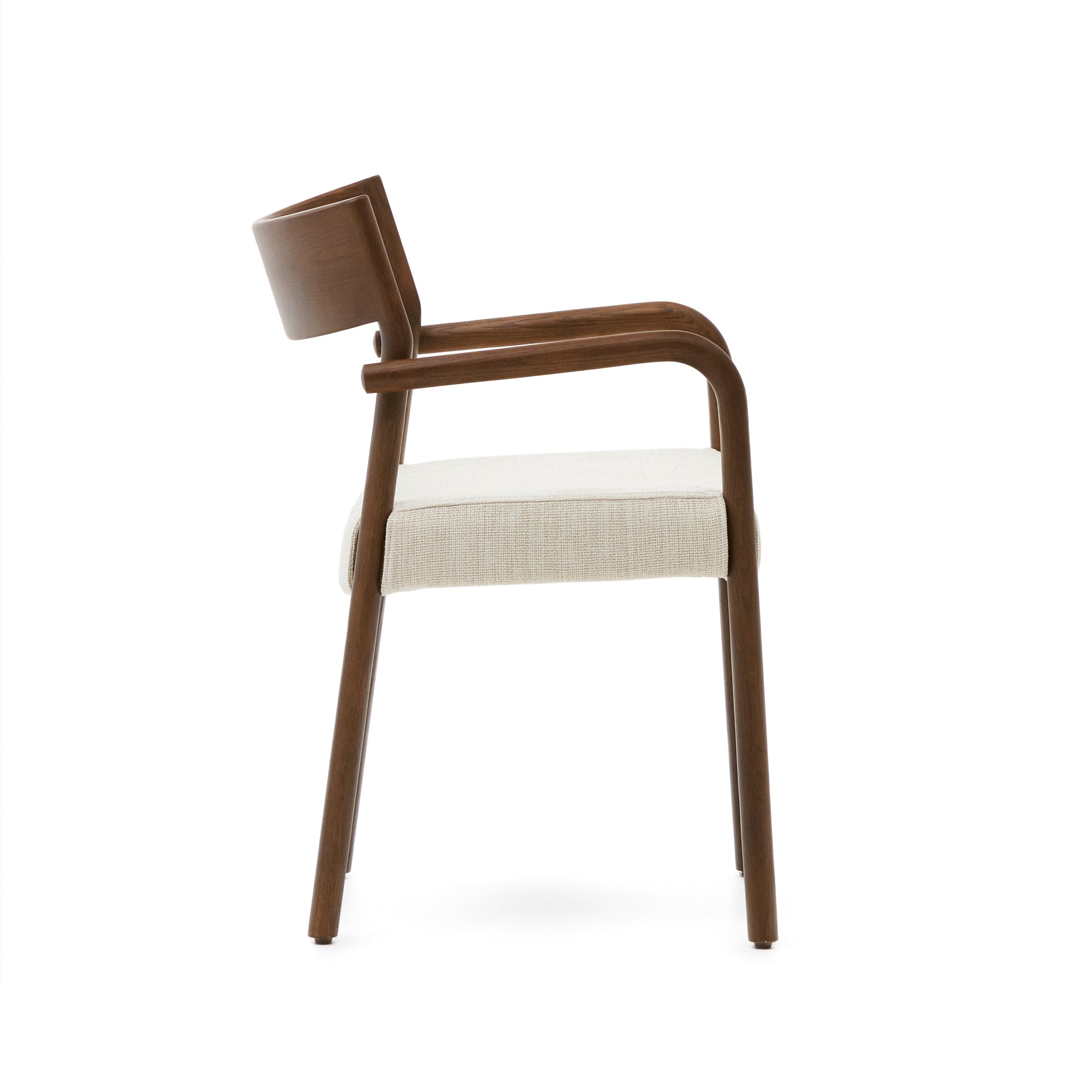 Falconera chair with a removable cover in solid oak wood with walnut finish FSC Mix Credit - Product Image