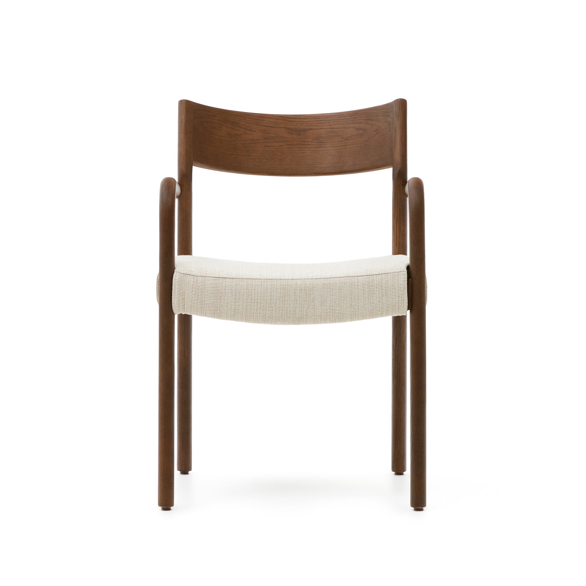 Falconera chair with a removable cover in solid oak wood with walnut finish FSC Mix Credit - Product Image