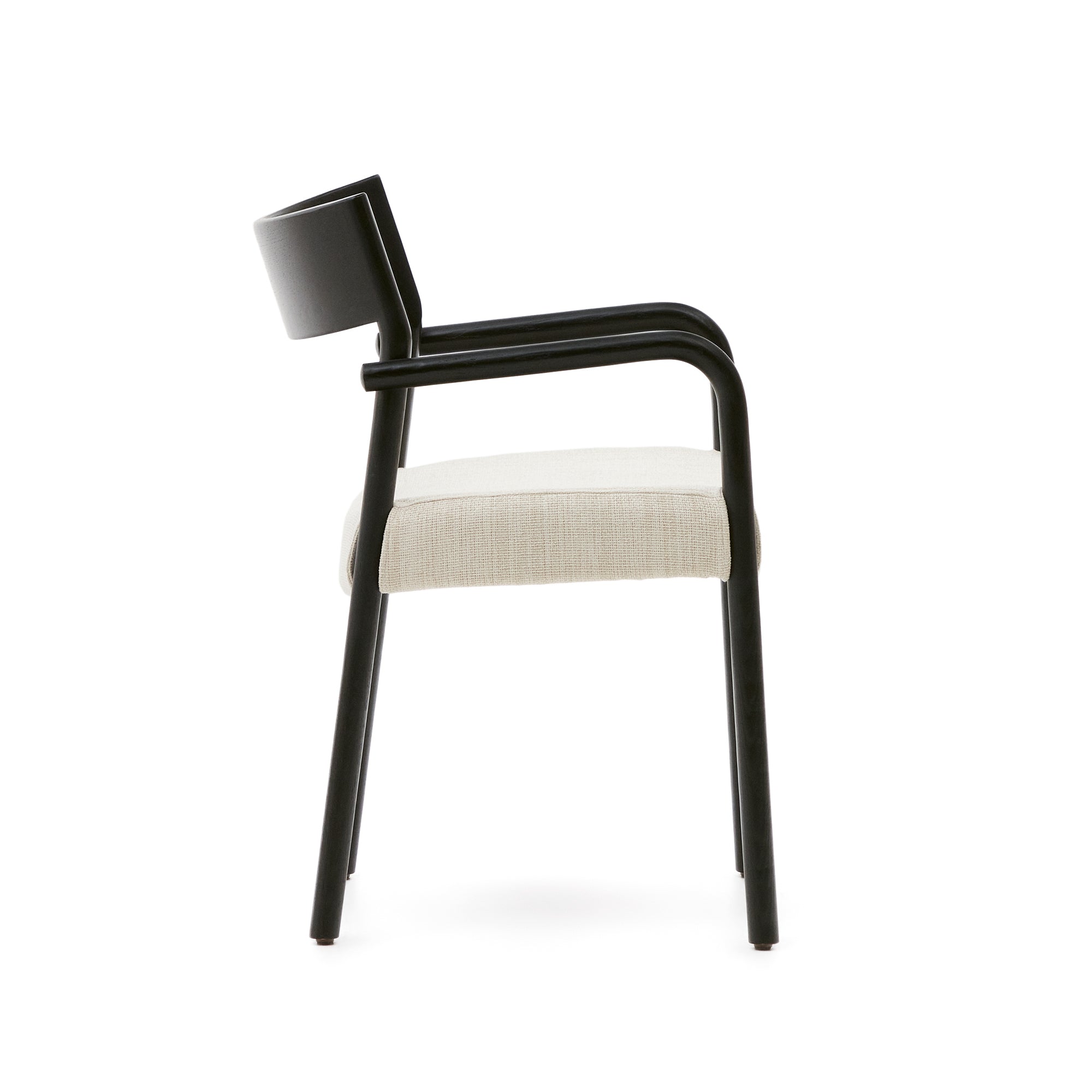 Falconera chair with a removable cover in solid oak wood with black finish FSC Mix Credit - Product Image