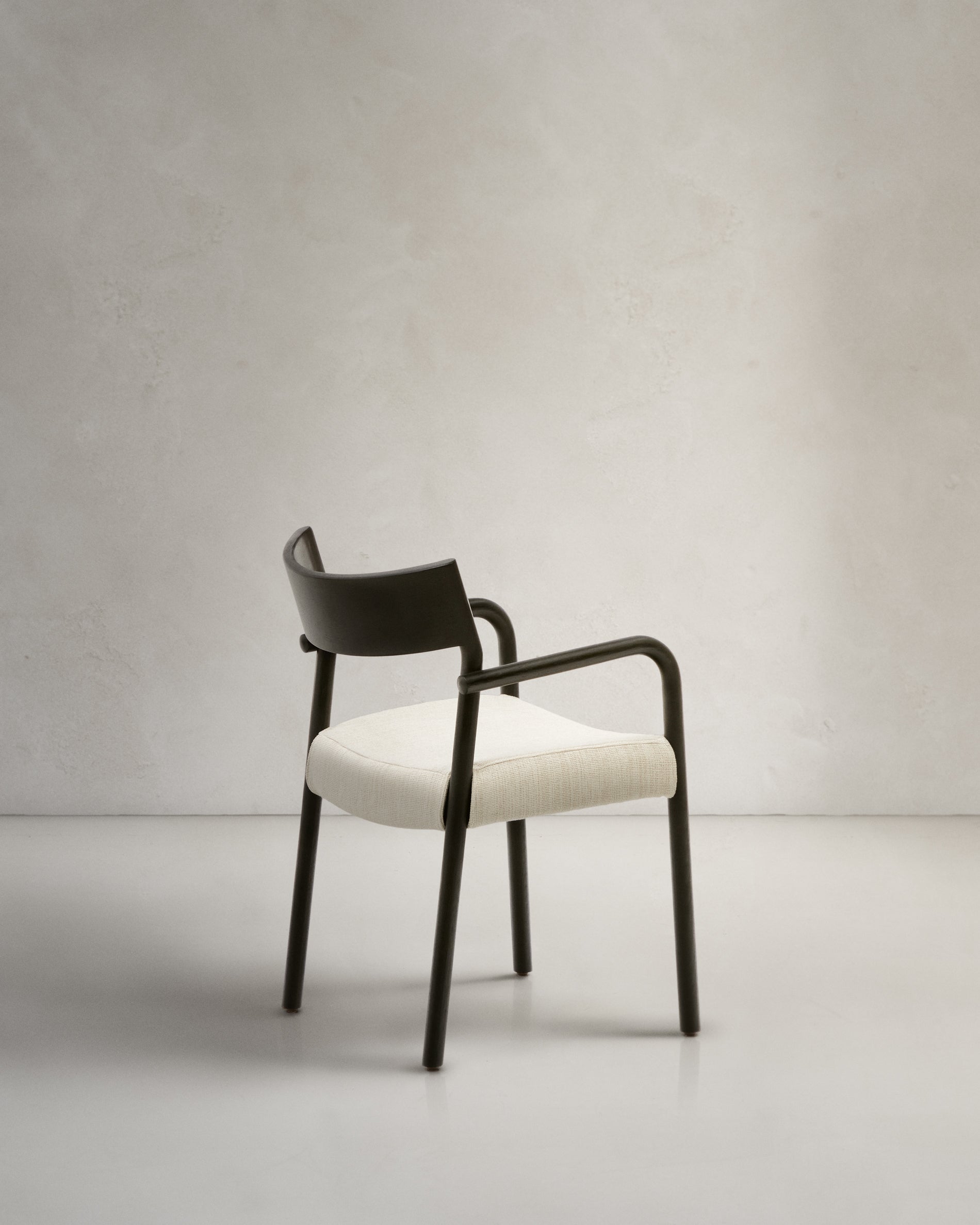 Falconera chair with a removable cover in solid oak wood with black finish FSC Mix Credit - Product View