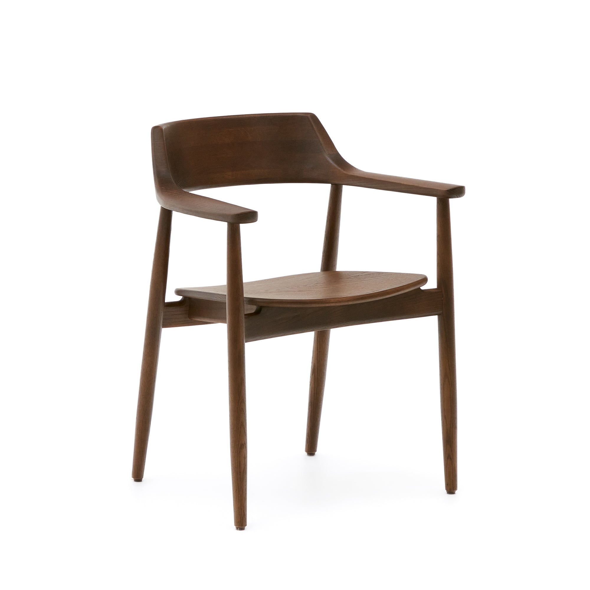 Fondes chair in solid oak wood with walnut finish FSC Mix Credit - Product Image
