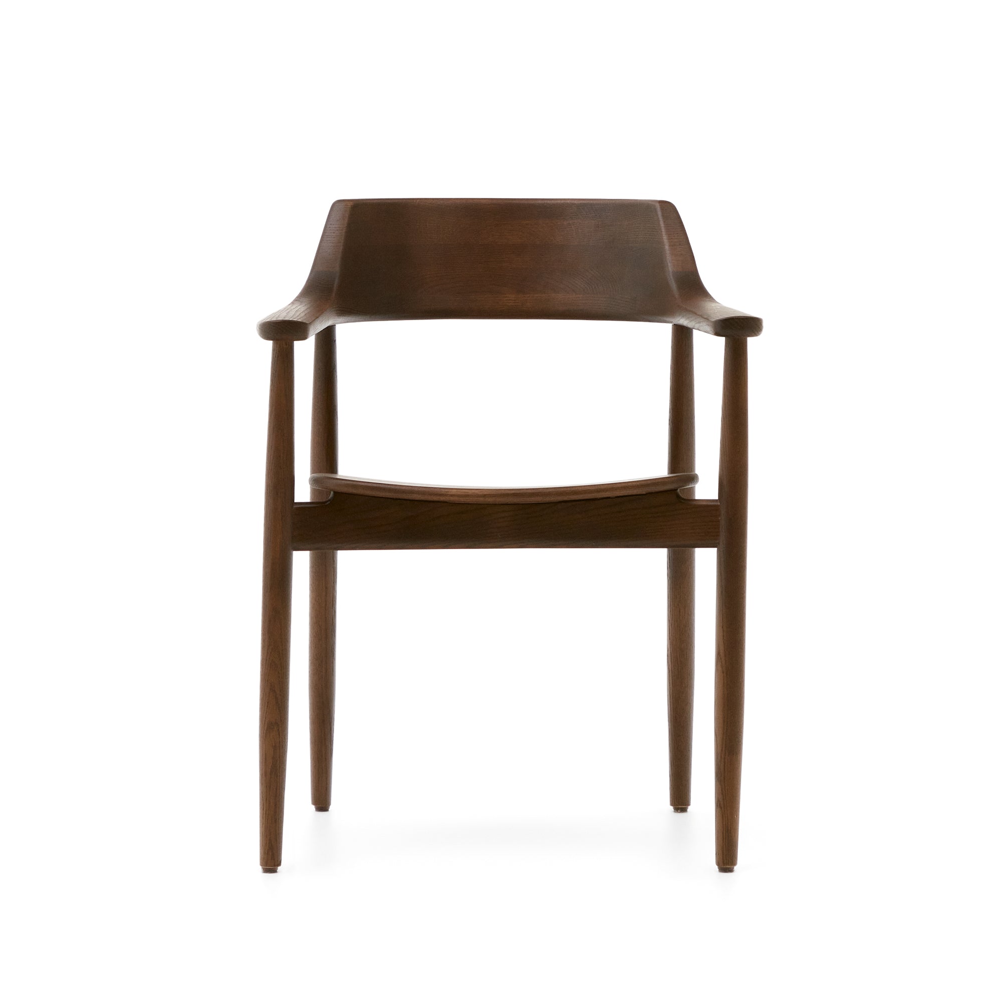 Fondes chair in solid oak wood with walnut finish FSC Mix Credit - Product Image