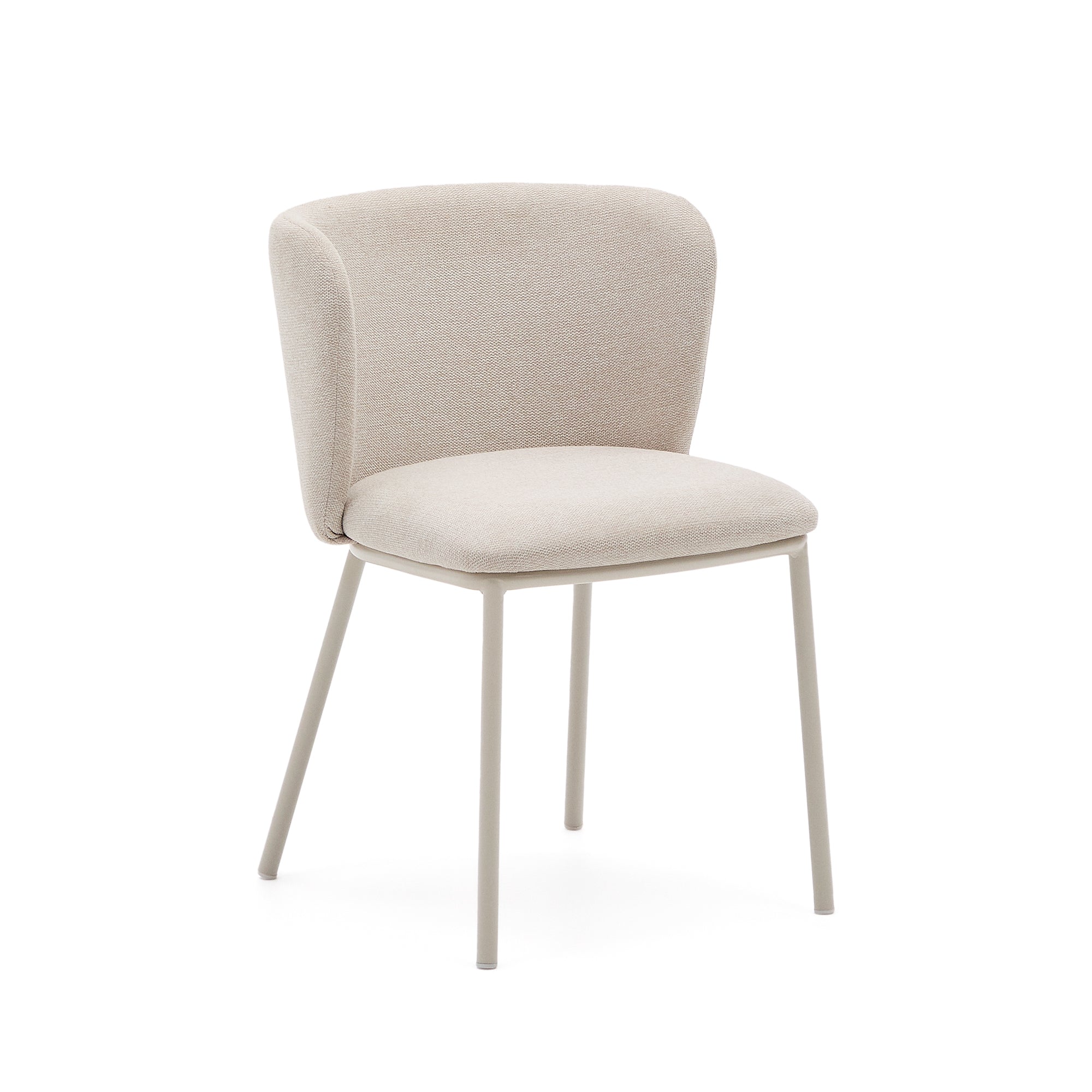 Ciselia chair in beige chenille and beige steel, FSC Mix Credit - Product Image