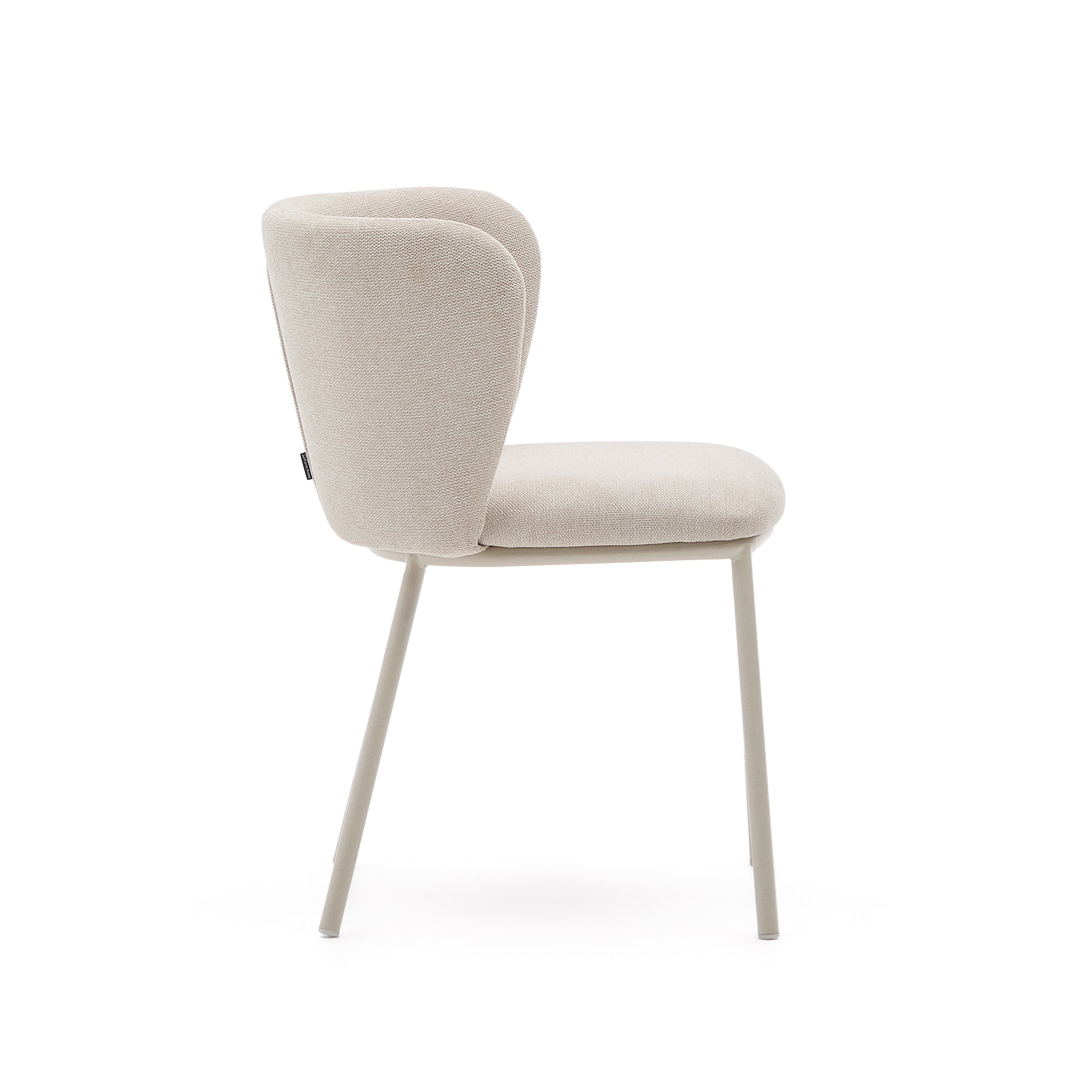 Ciselia chair in beige chenille and beige steel, FSC Mix Credit - Product Image