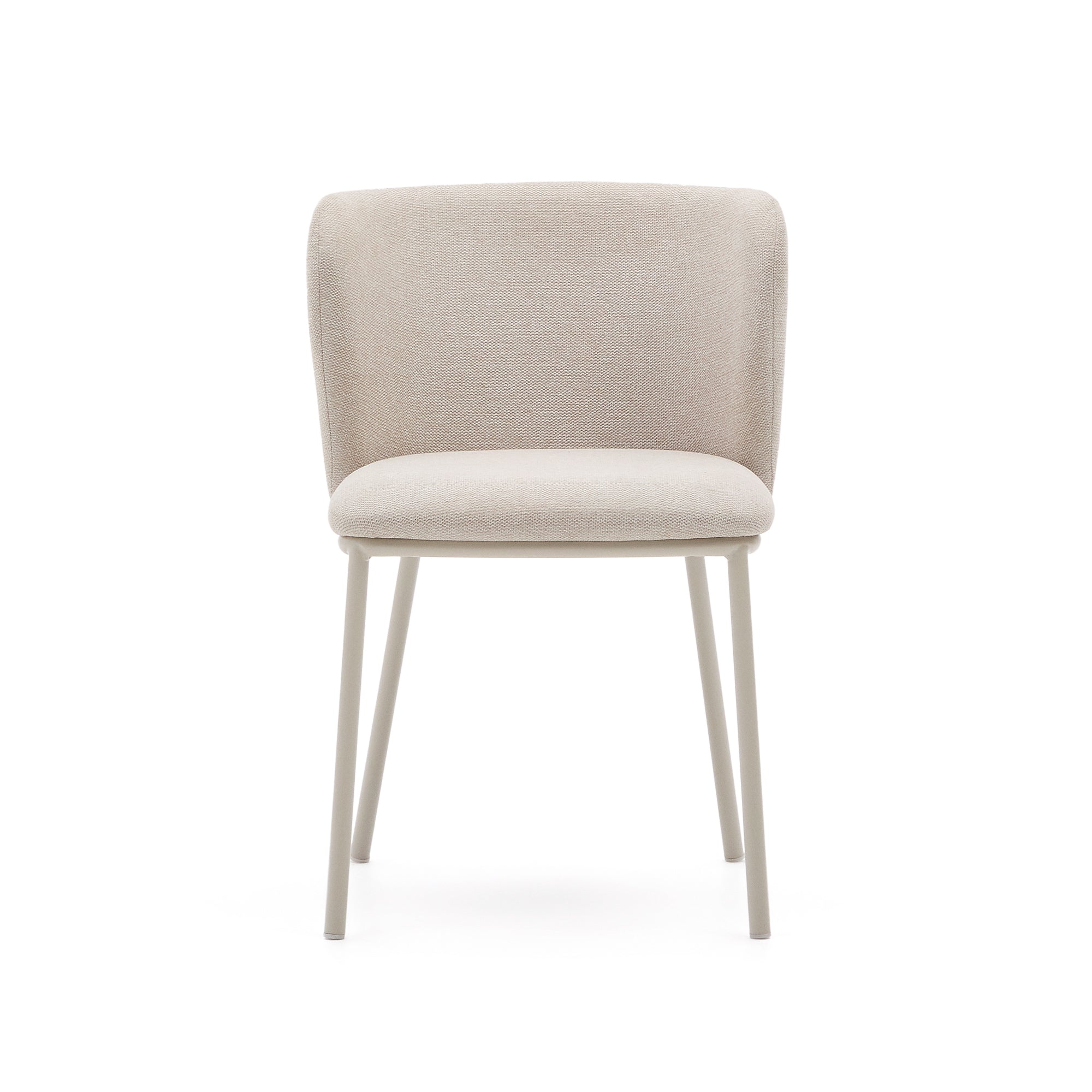 Ciselia chair in beige chenille and beige steel, FSC Mix Credit - Product Image