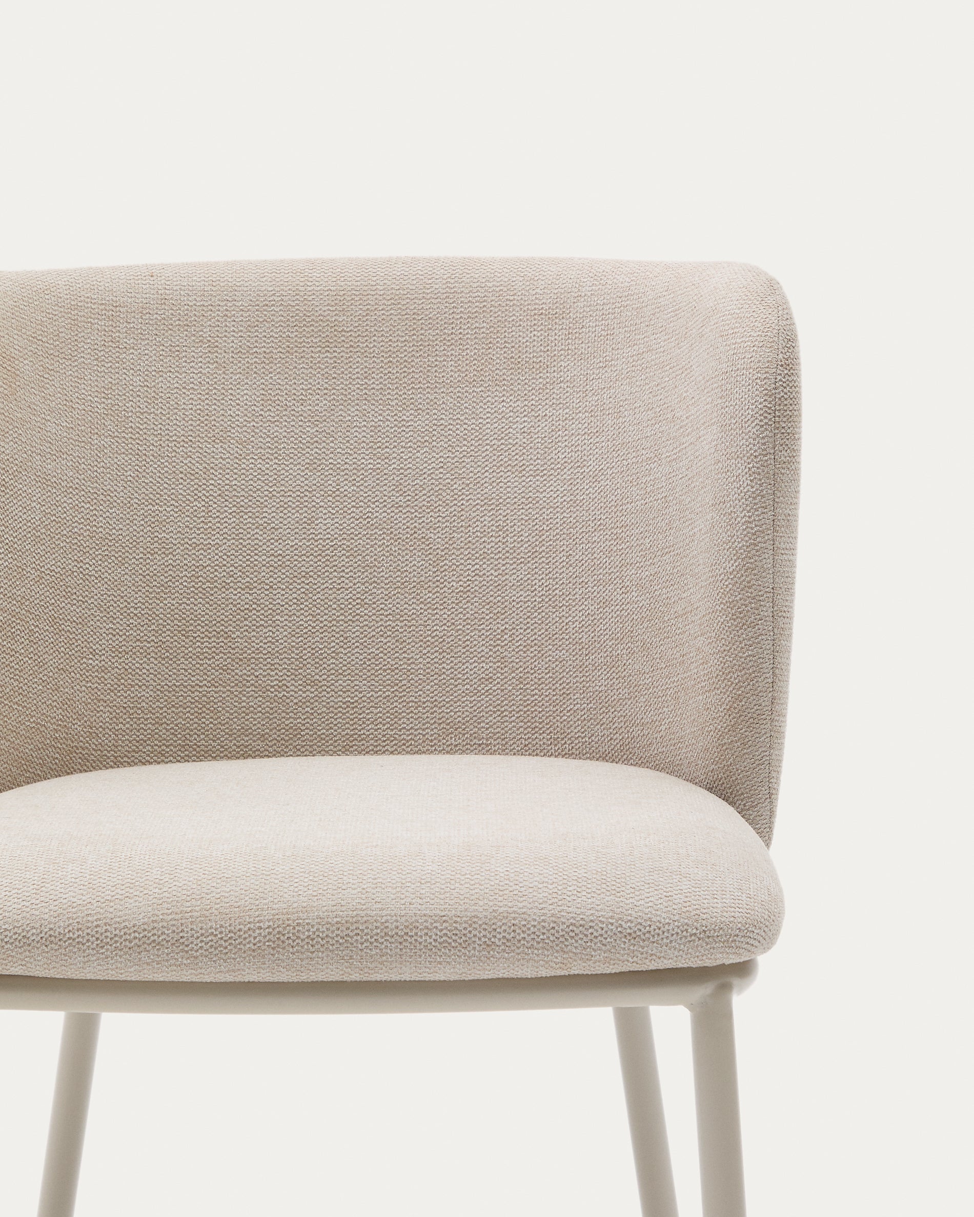Ciselia chair in beige chenille and beige steel, FSC Mix Credit - Detail