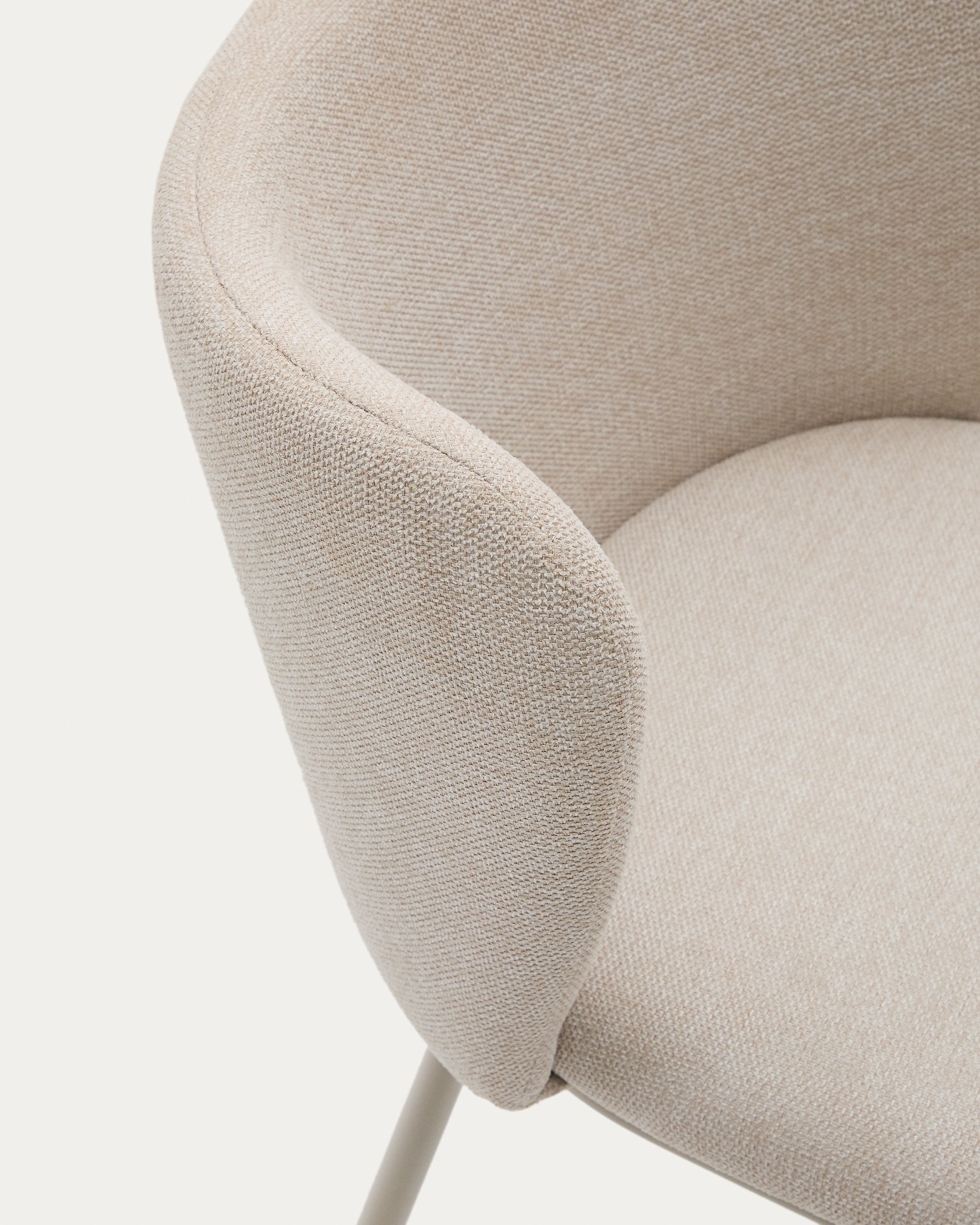 Ciselia chair in beige chenille and beige steel, FSC Mix Credit - Detail