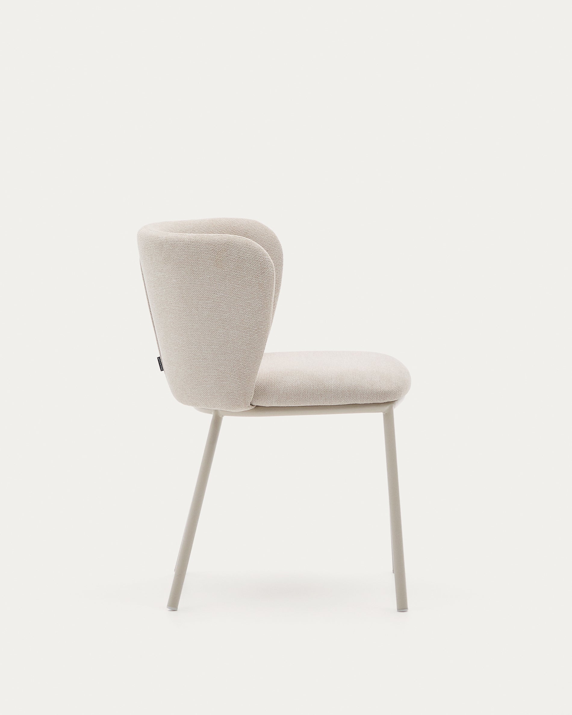Ciselia chair in beige chenille and beige steel, FSC Mix Credit - Product View