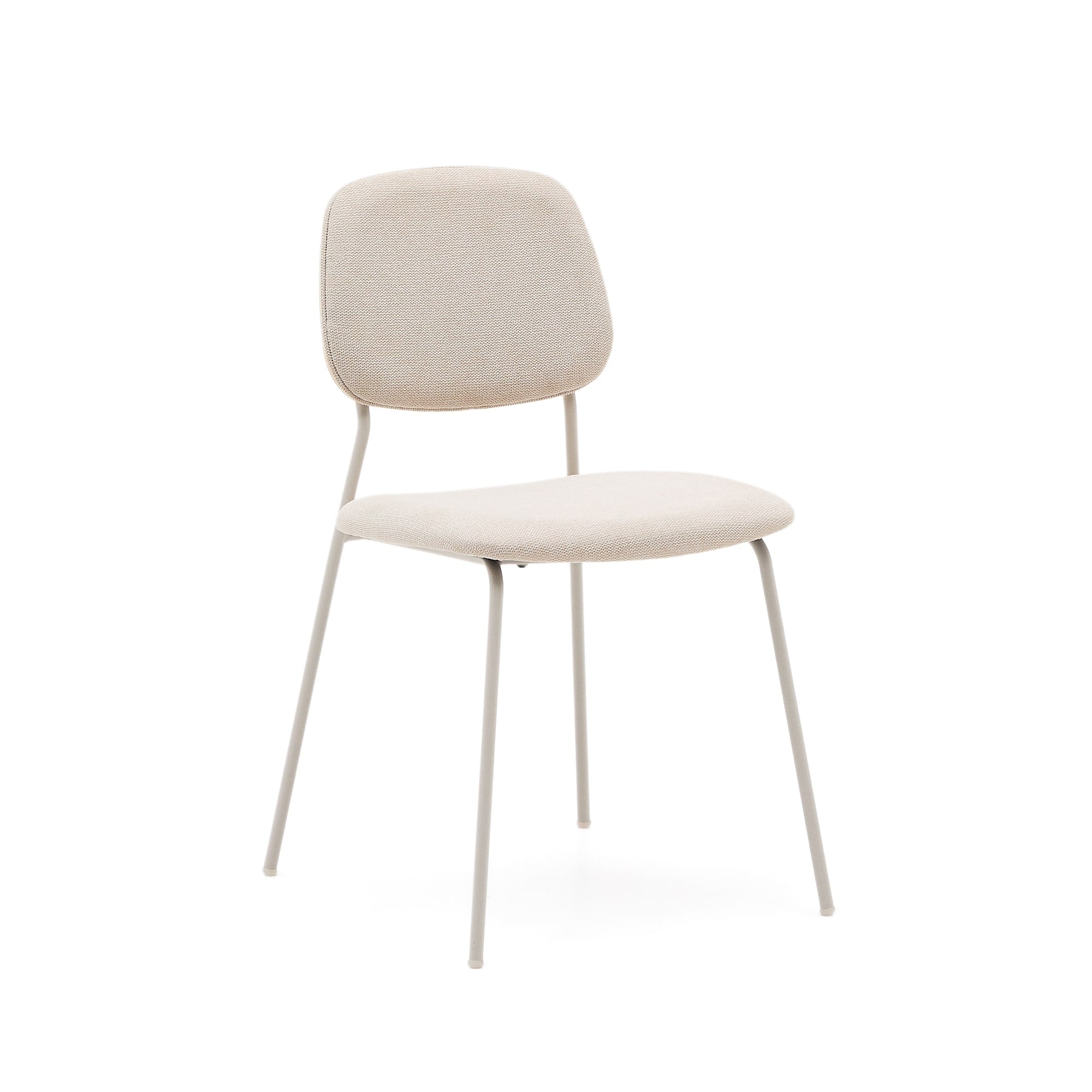 Benilda folding beige chair with oak veneer and steel in beige color, FSC Mix Credit