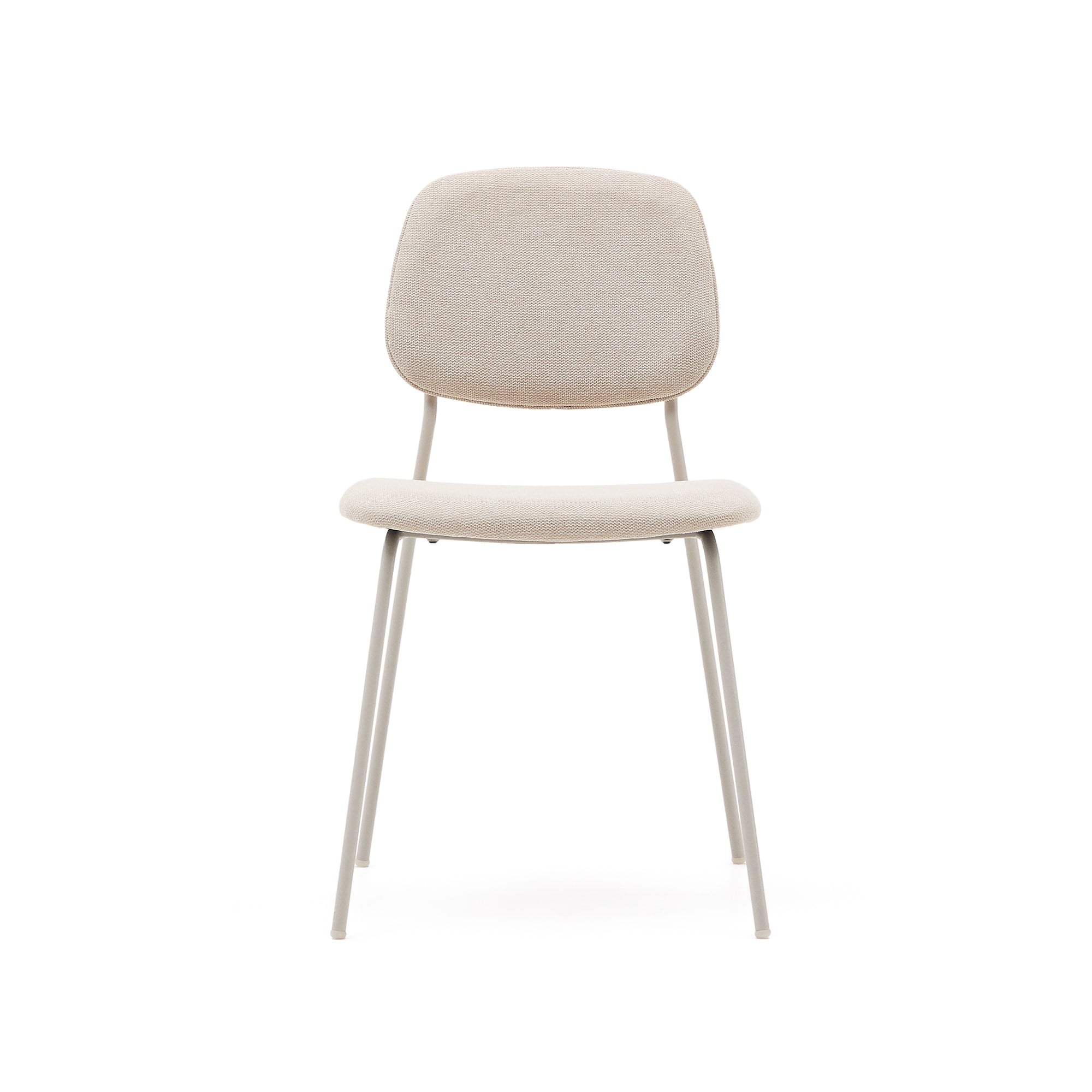 Benilda folding beige chair with oak veneer and steel in beige color, FSC Mix Credit