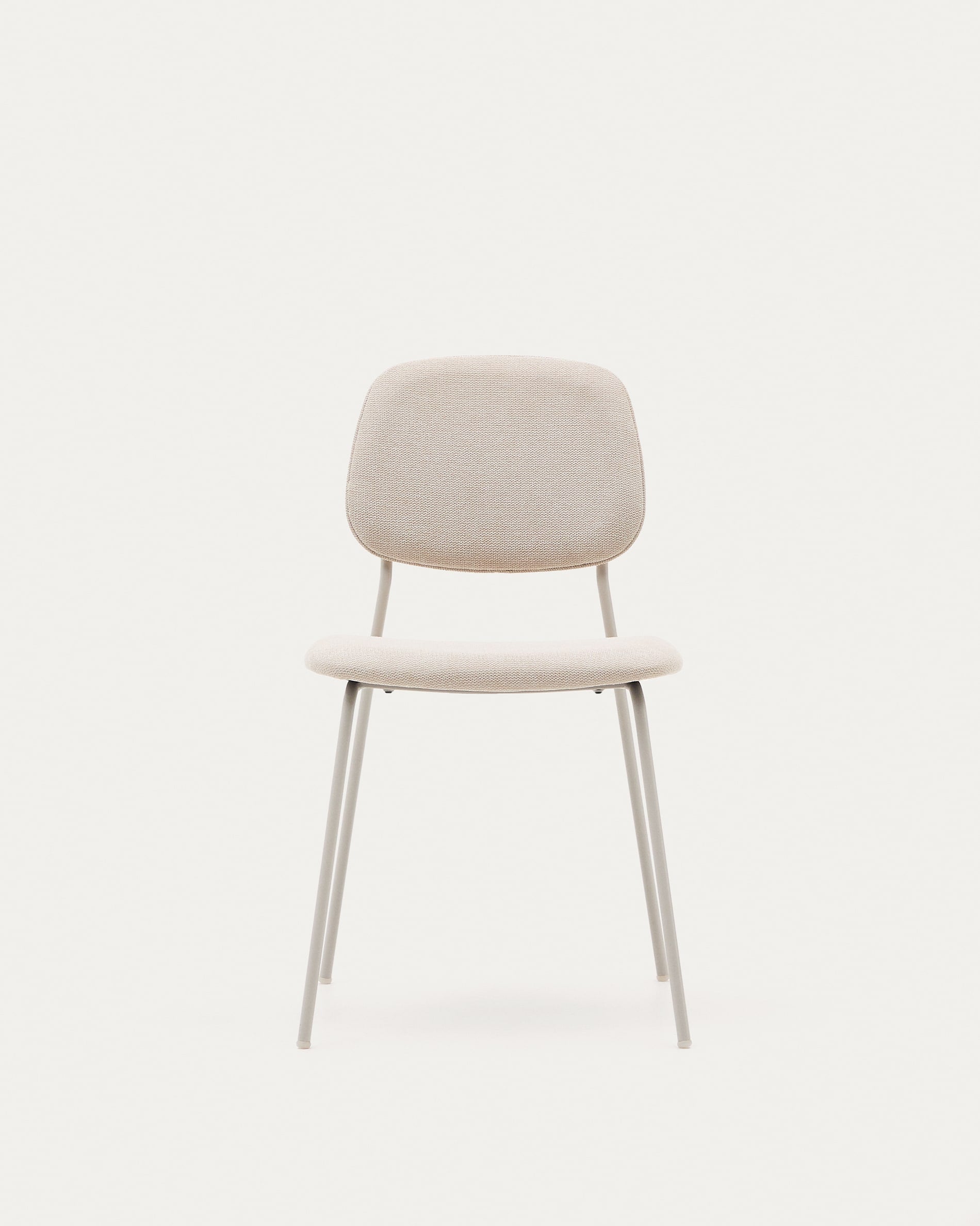 Benilda folding beige chair with oak veneer and steel in beige color, FSC Mix Credit