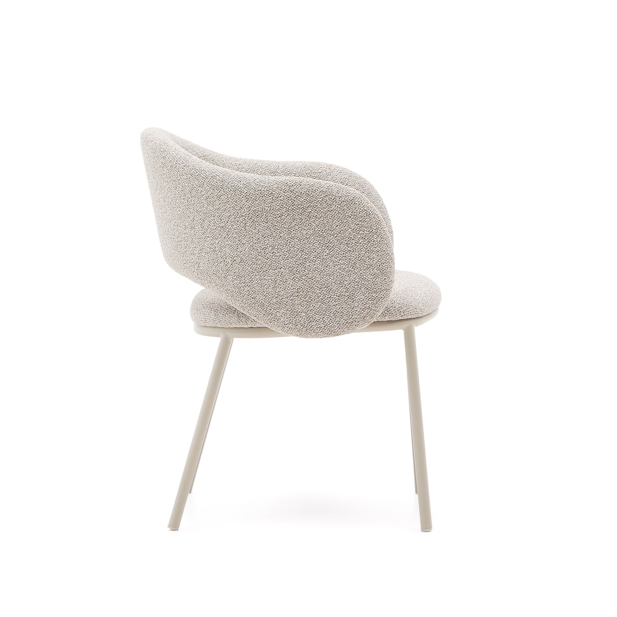 Maina chair with thick beige chenille and steel legs with beige finish, FSC Mix Credit