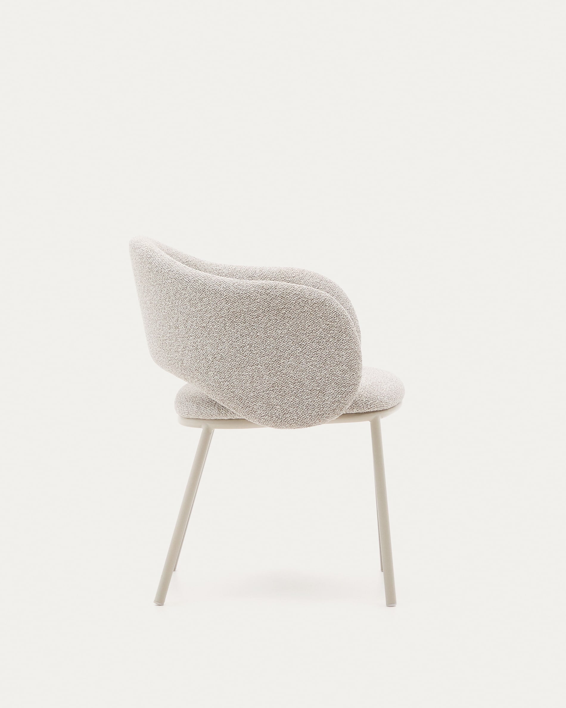 Maina chair with thick beige chenille and steel legs with beige finish, FSC Mix Credit