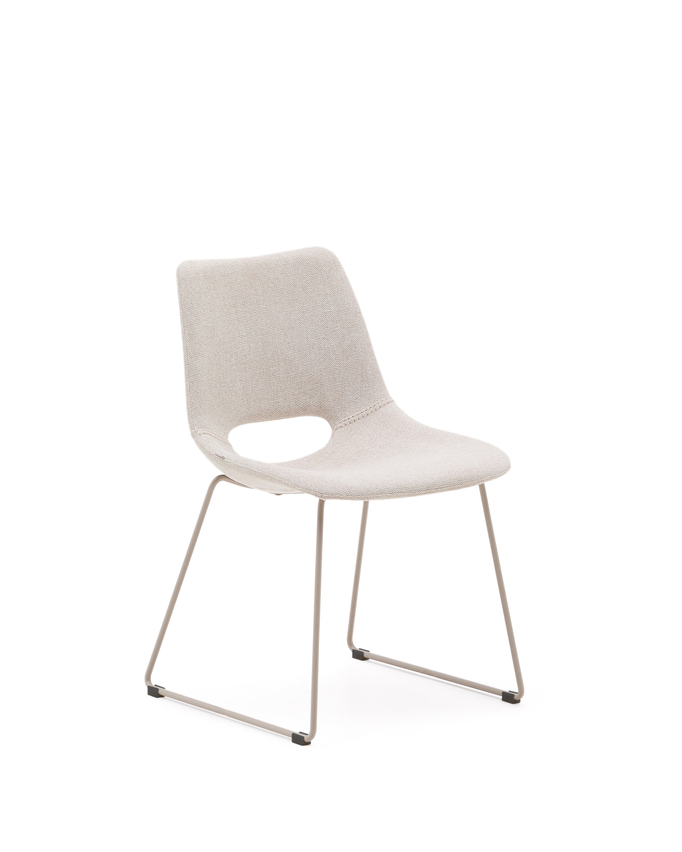 Zahara chair in beige with steel legs in a beige finish - Product Image