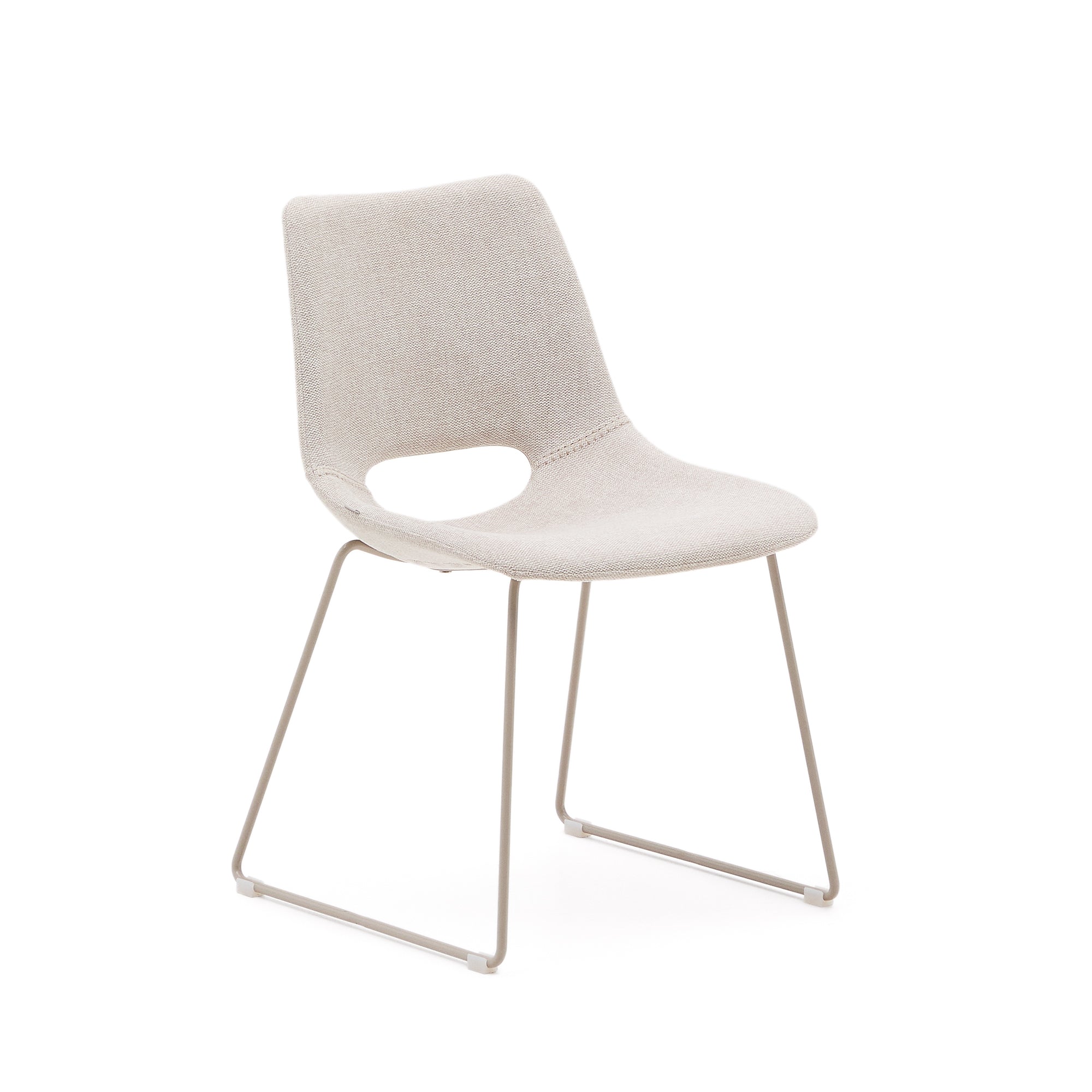Zahara chair in beige with steel legs in a beige finish - Product Image