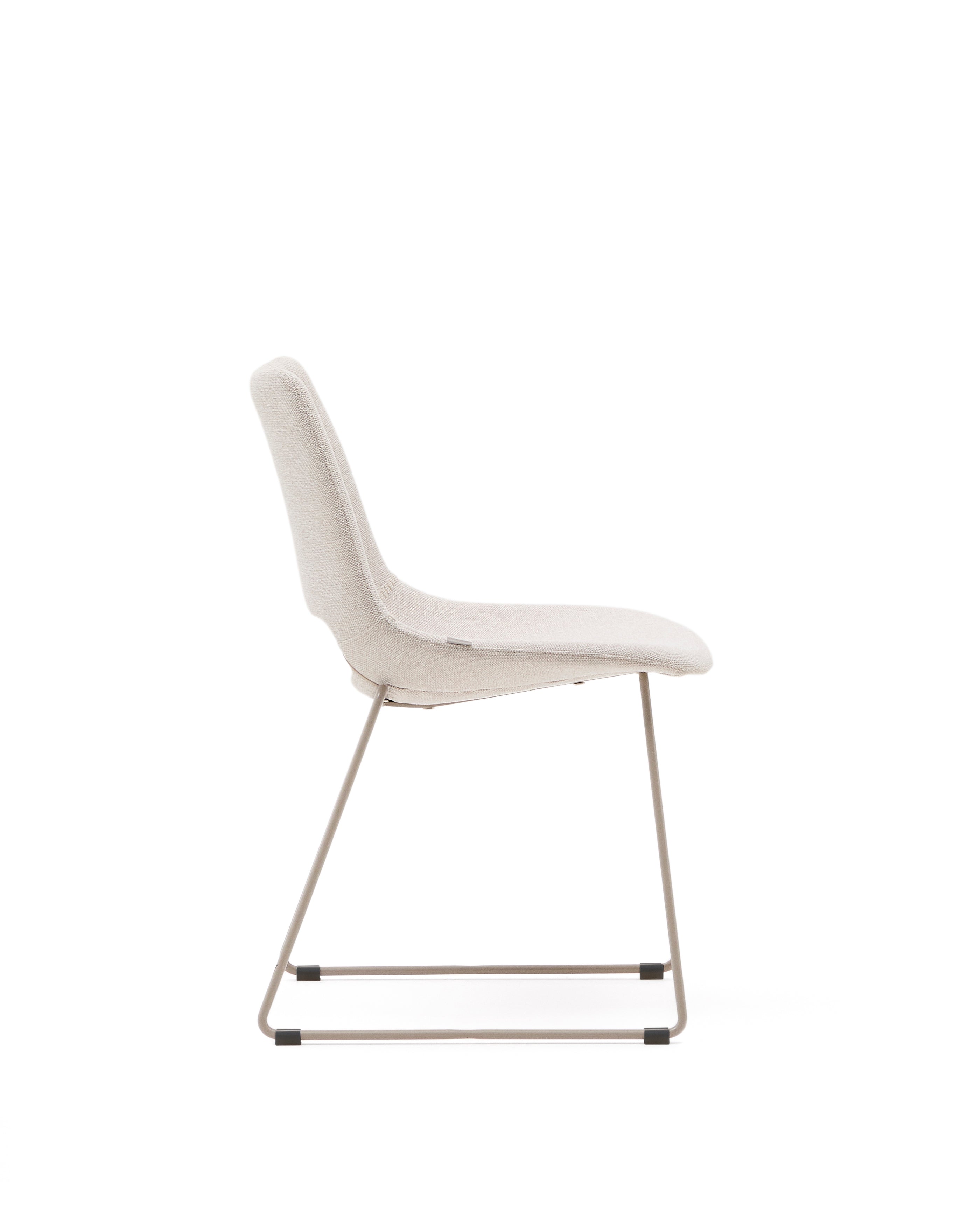 Zahara chair in beige with steel legs in a beige finish - Product Image