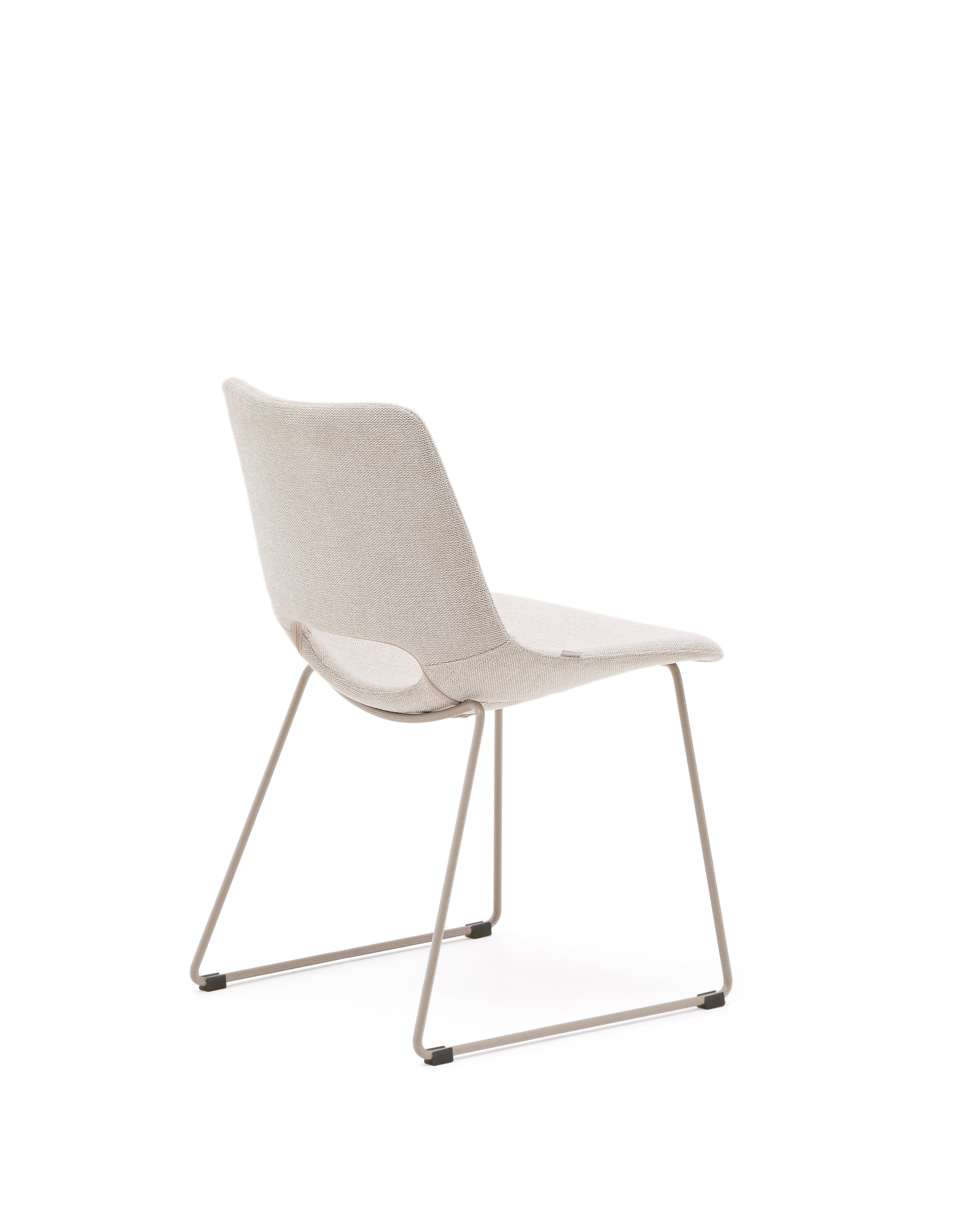 Zahara chair in beige with steel legs in a beige finish - Product Image
