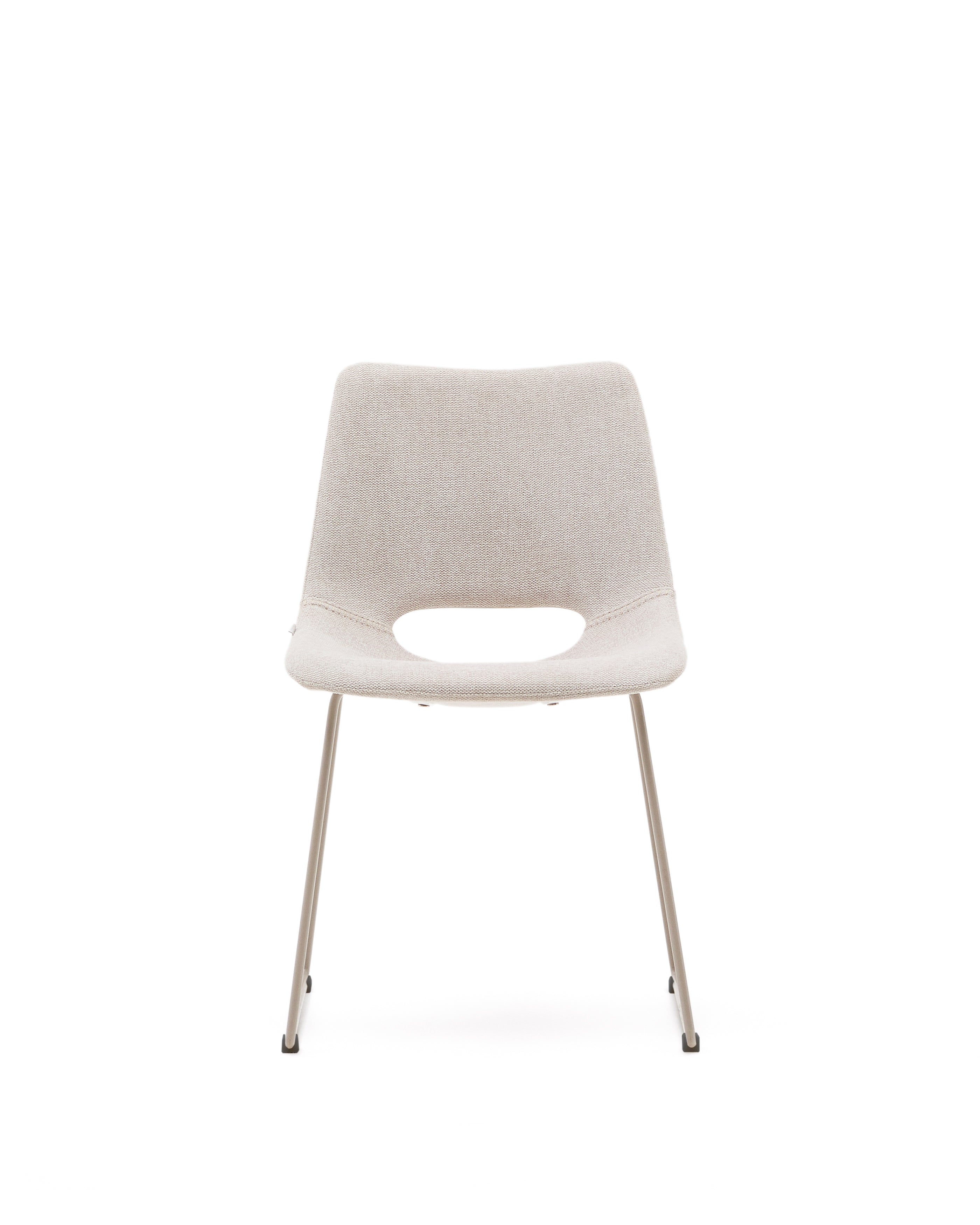 Zahara chair in beige with steel legs in a beige finish - Product Image