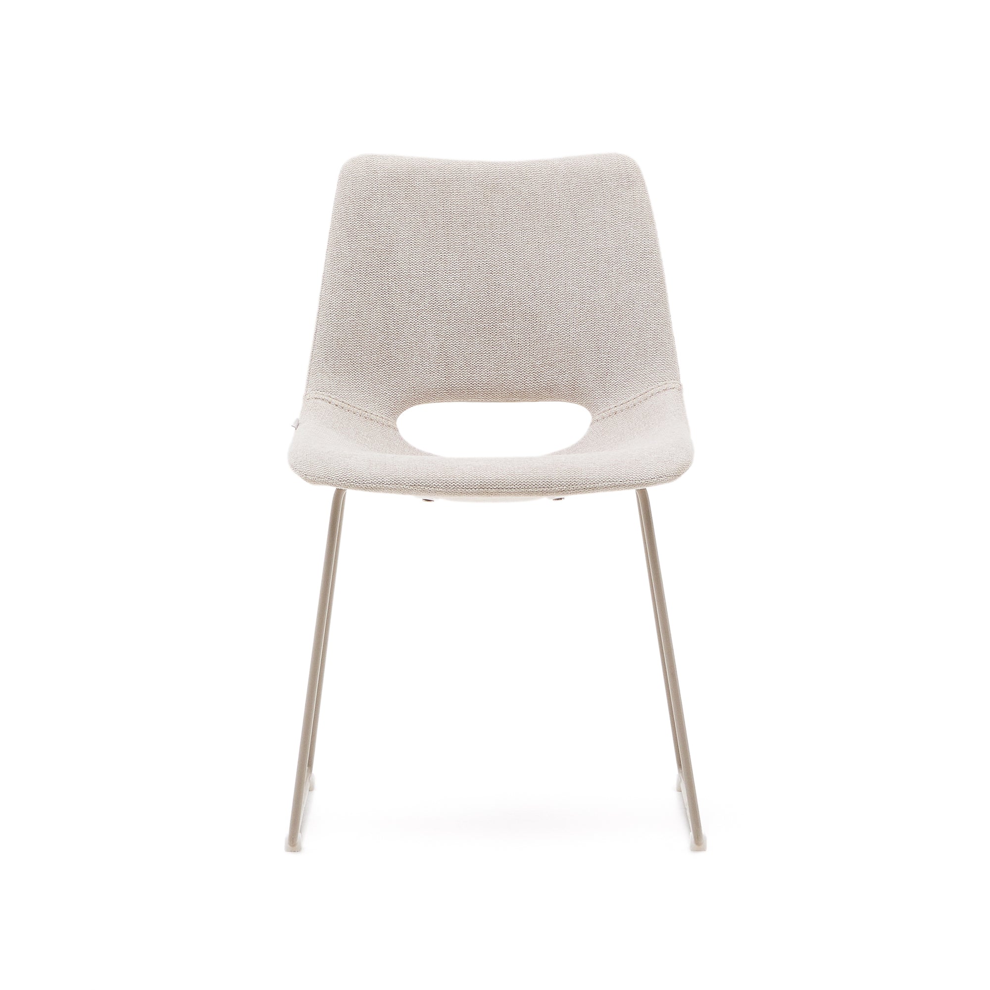 Zahara chair in beige with steel legs in a beige finish - Product Image