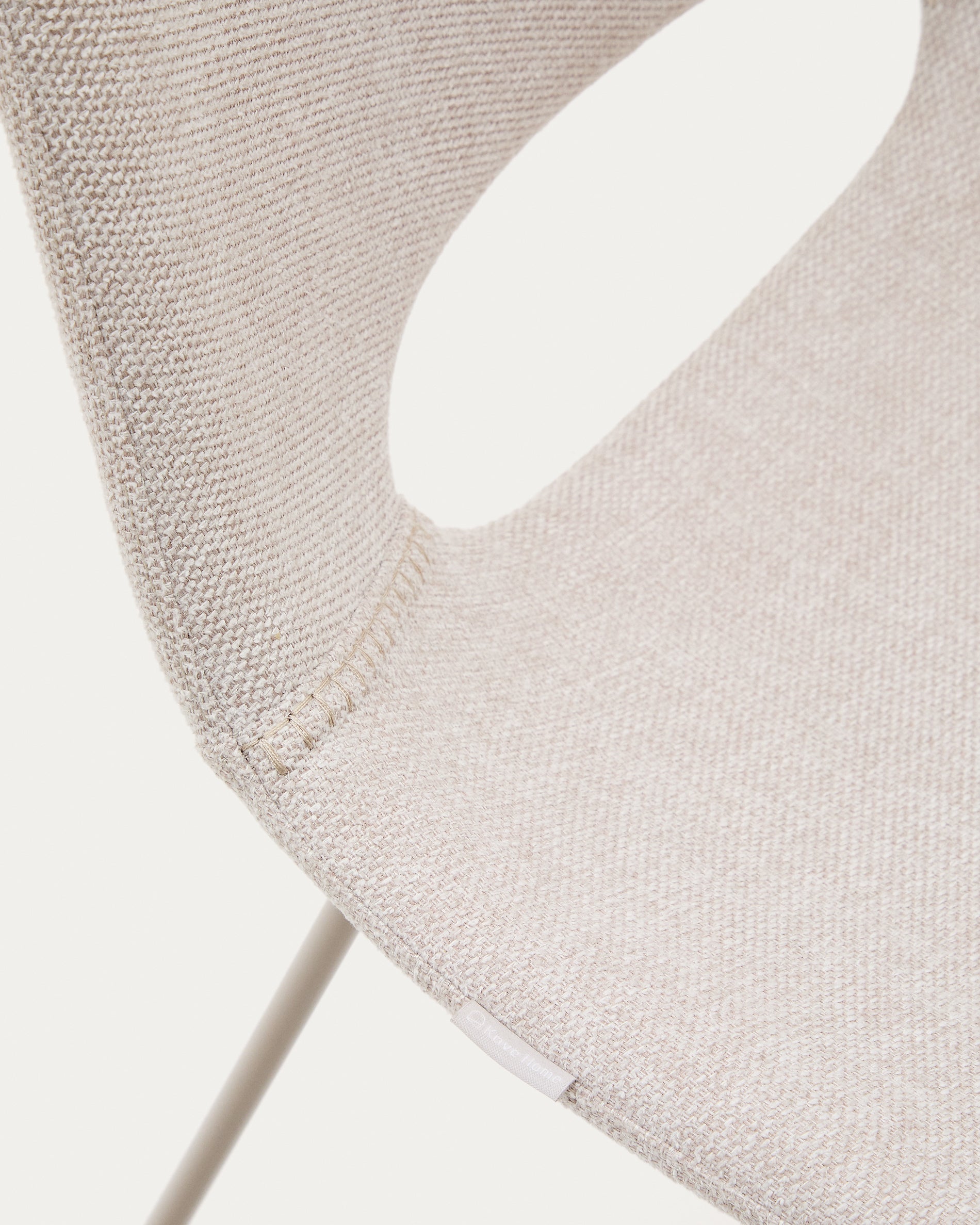 Zahara chair in beige with steel legs in a beige finish - Detail